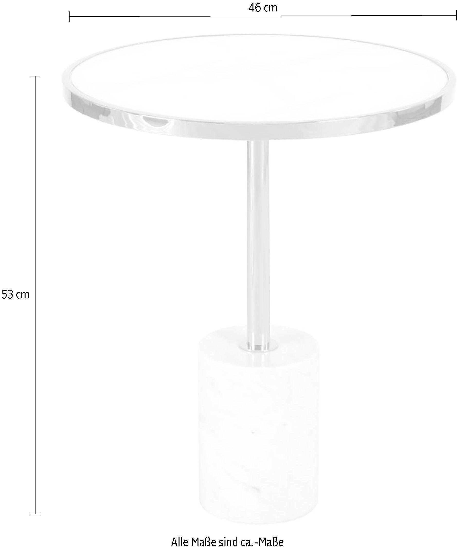 Kayoom Beistelltisch »Lana 525, luxuriöser Beistelltisch, Glamour-Optik, edles Metallgestell« 1 Stk. tlg. Ablage in Marmoroptik, Standfuß aus echtem Marmor, hochwertig