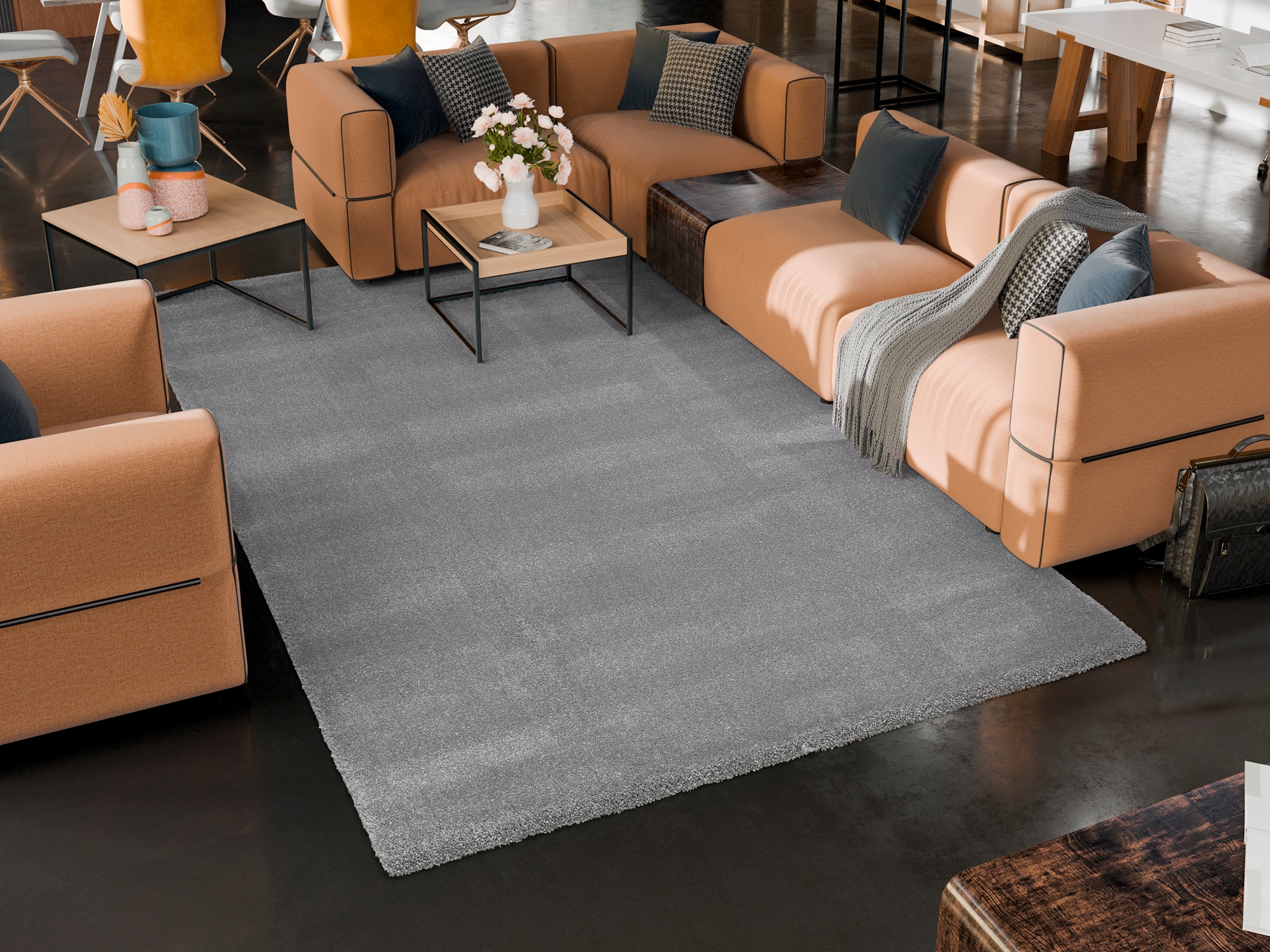 OCI DIE TEPPICHMARKE 1100000002199 »KOMFORT , auch als Läufer und in Rund« rechteckig 20 mm Höhe Uni - Hochflor, Langflor, Shaggy, maschinengewebt, robust