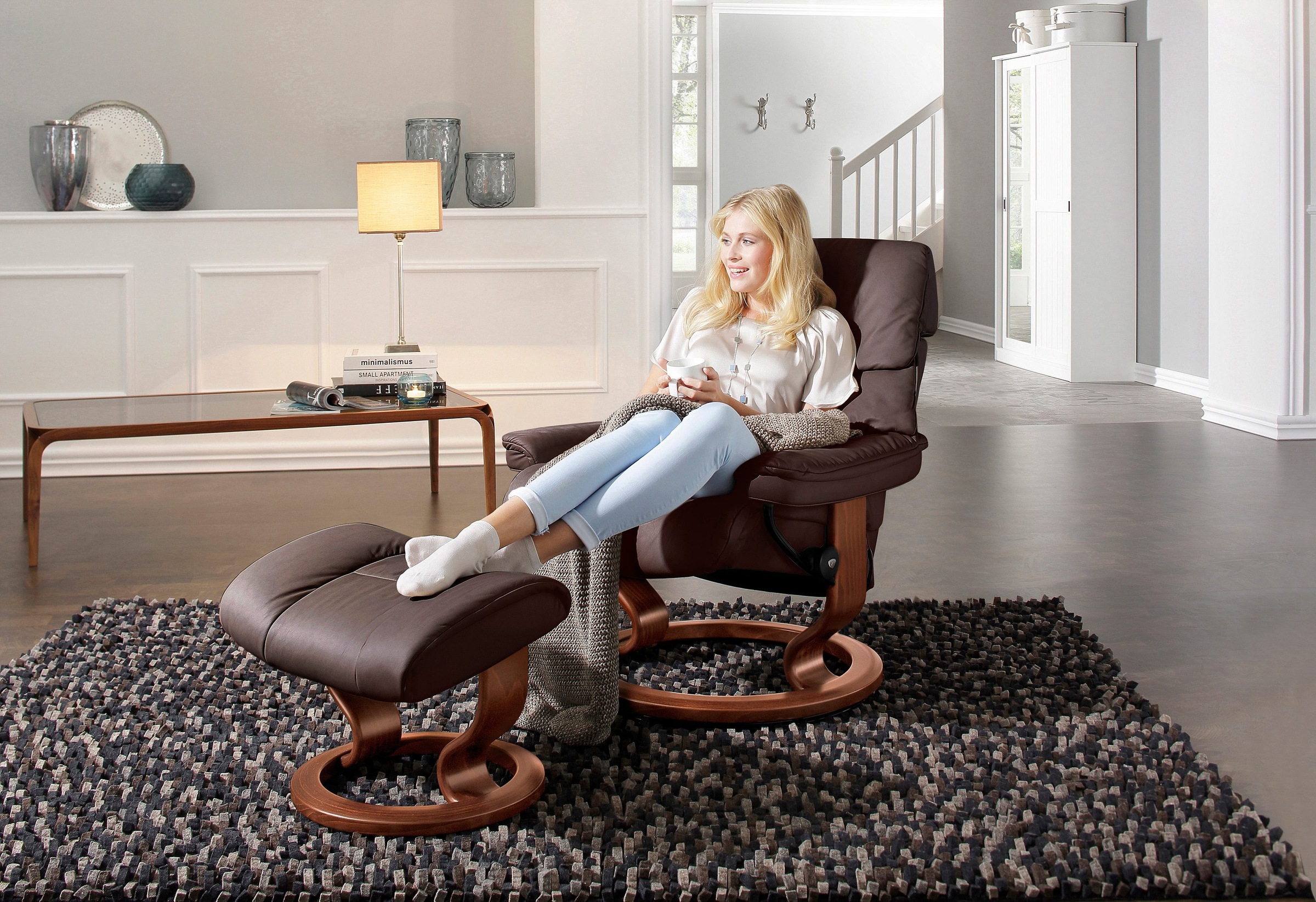 Stressless® Relaxsessel »Ruby« mit Classic Base, Größe M, Gestell Eiche, Wenge, Braun & Schwarz