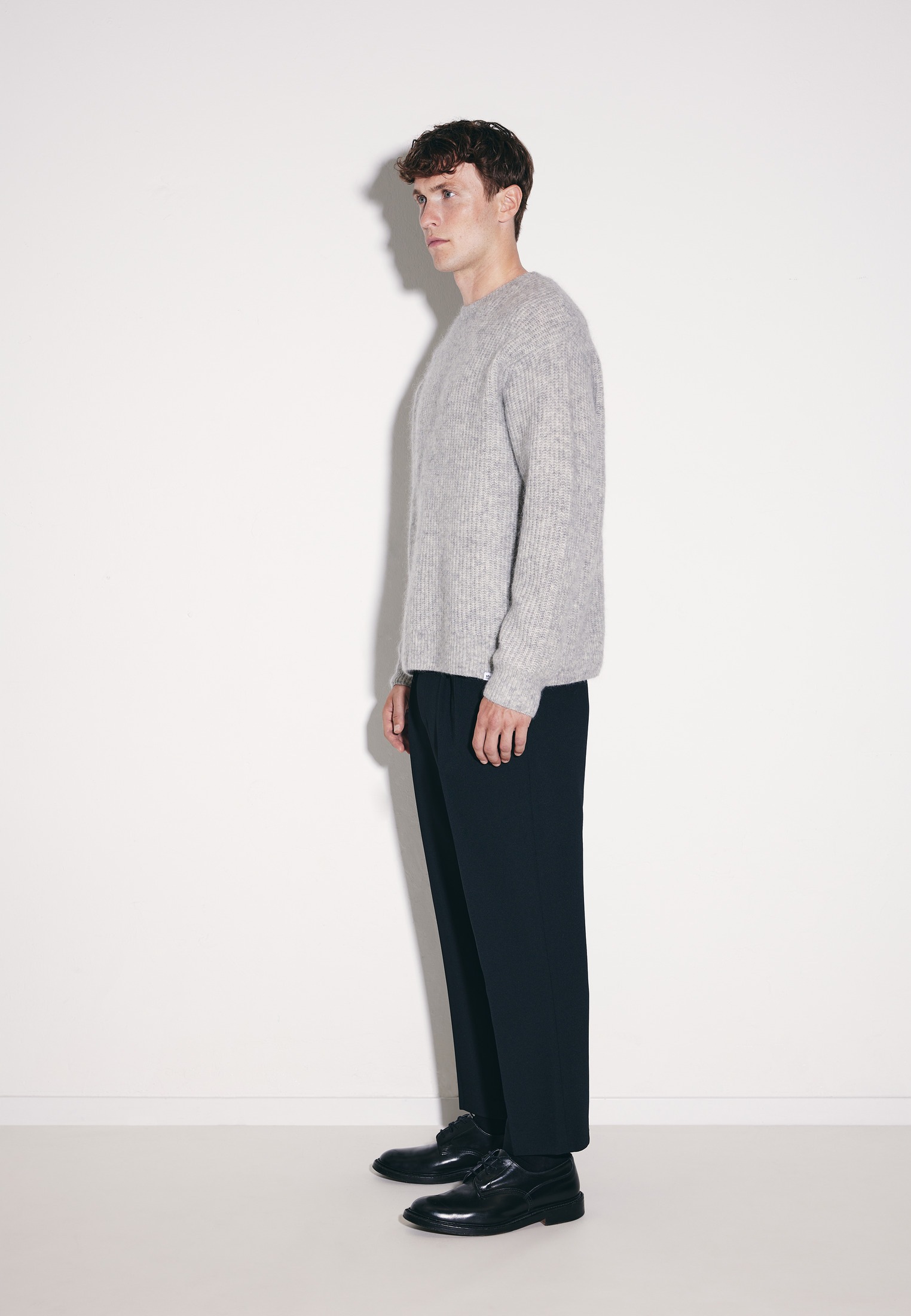 studio seidensticker Strickpullover 1/1 Rundhals Einfarbig meliert