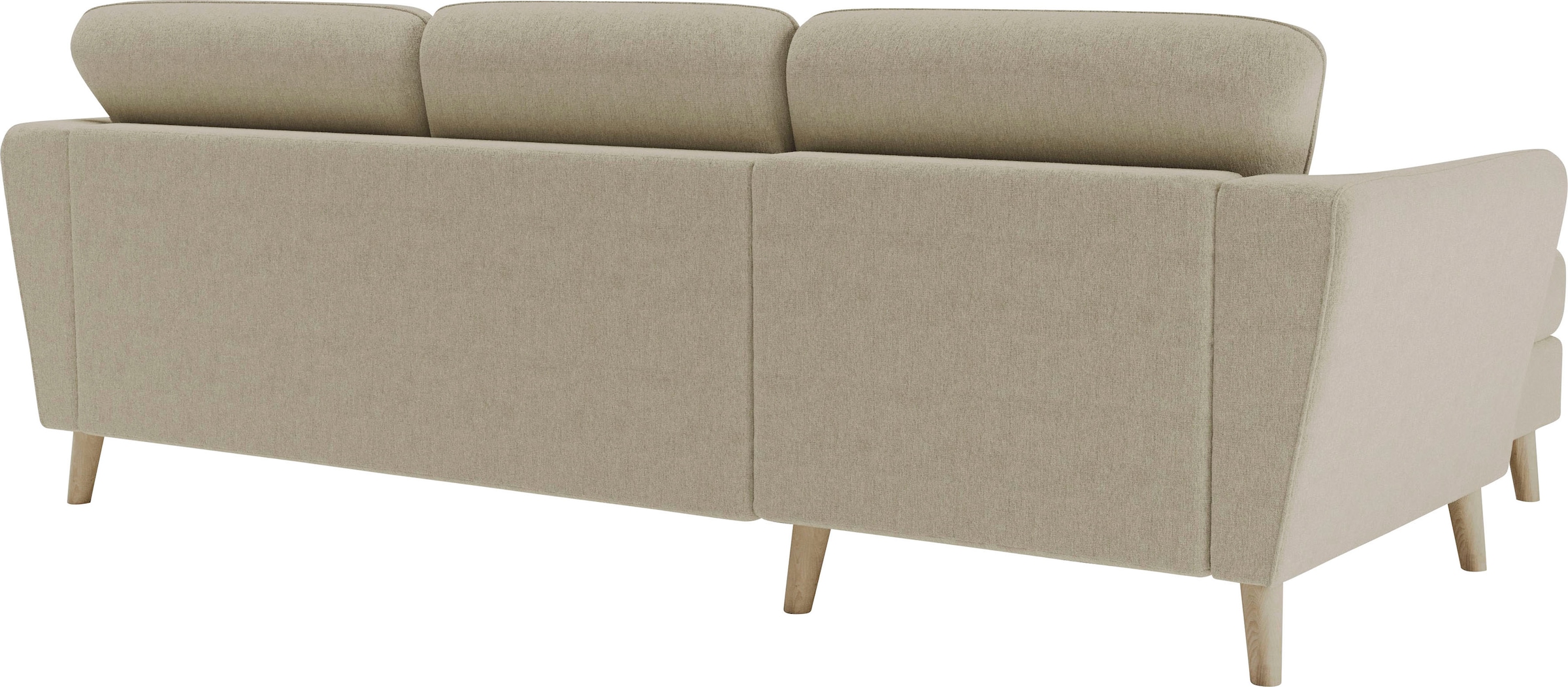 Home affaire Ecksofa »MARSEILLE (242/152cm),L-Form, Rec. rechts/links«, Massivholzbeine Eiche, Landhausstil, Wellenunterfederung