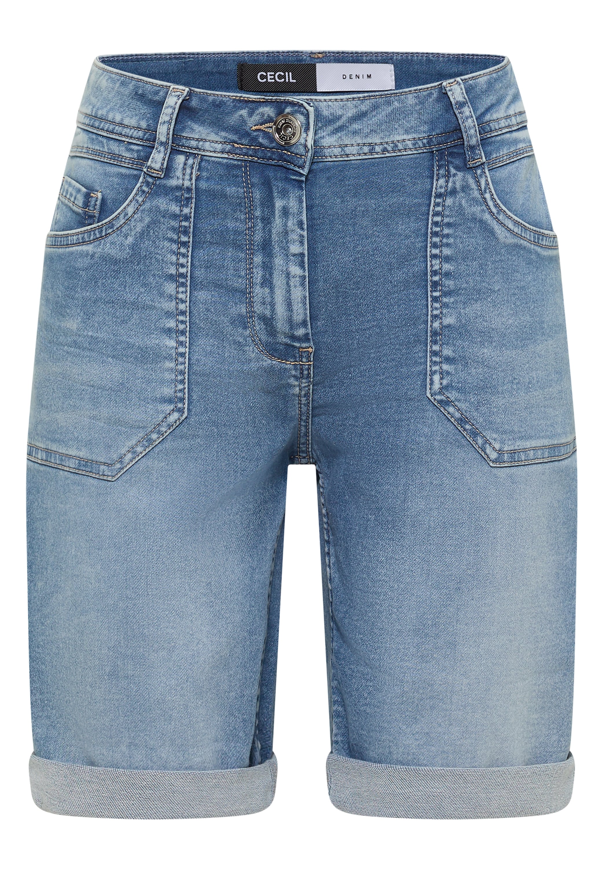 Cecil Jeansshorts »Style Tracey« mit Aufschlag, aufgesetzte Taschen, schmales Bein