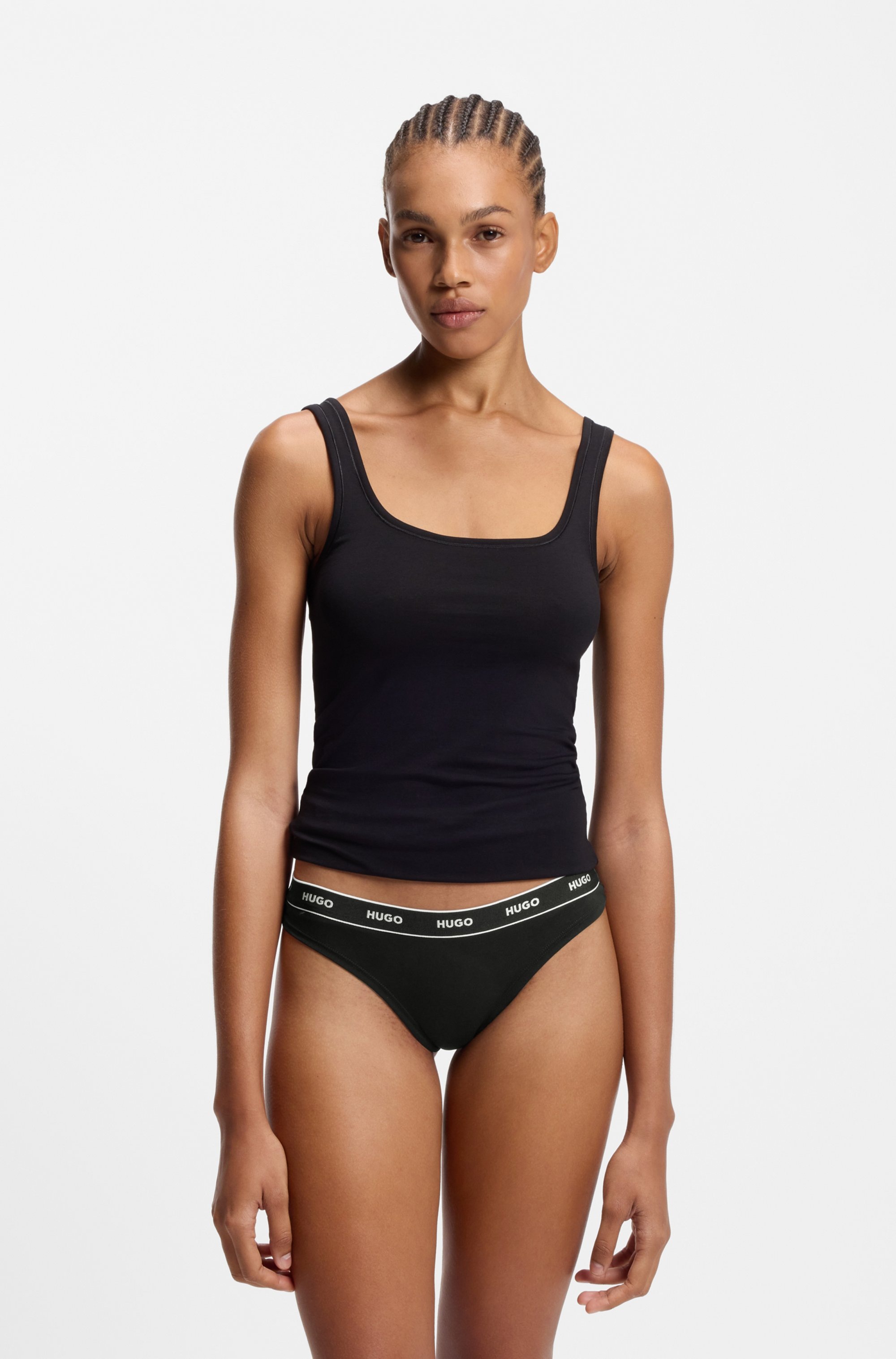 HUGO Underwear String »TRIPLET THONG DESIGN«, (3 St.), wiederholendes Logo am Bund