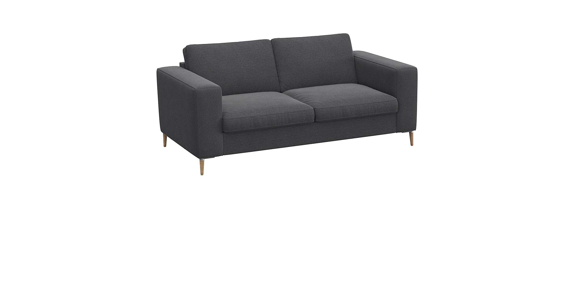 FLEXLUX 2-Sitzer »Fiore Designsofa, bequem und komfortabel durch hochwertigen Sitzaufbau« breite Armlehnen, Kaltschaum, Füße Alu+ Eiche