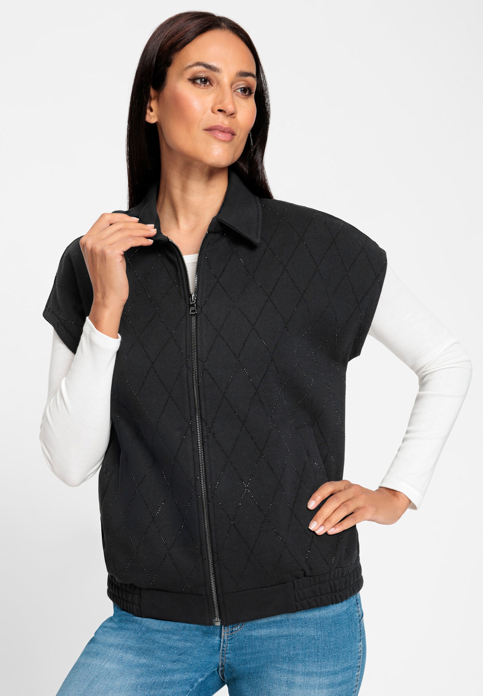 heine Shirtweste »Sweatweste Sweatweste mit Glitzer-Akzenten«