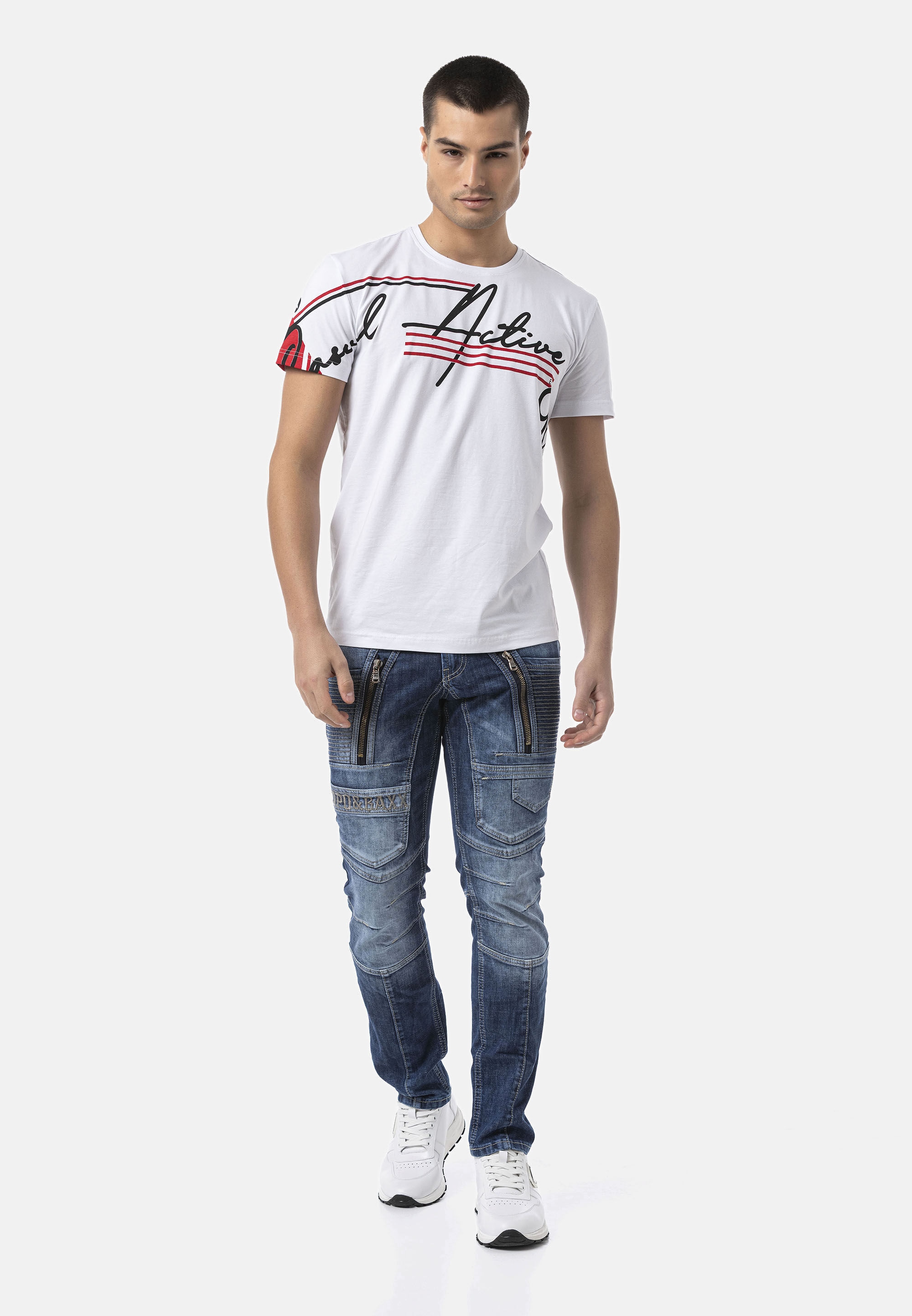 Cipo & Baxx 5-Pocket-Jeans »Cipo & Baxx Jeanshose CD844« Jeans im Used-Look