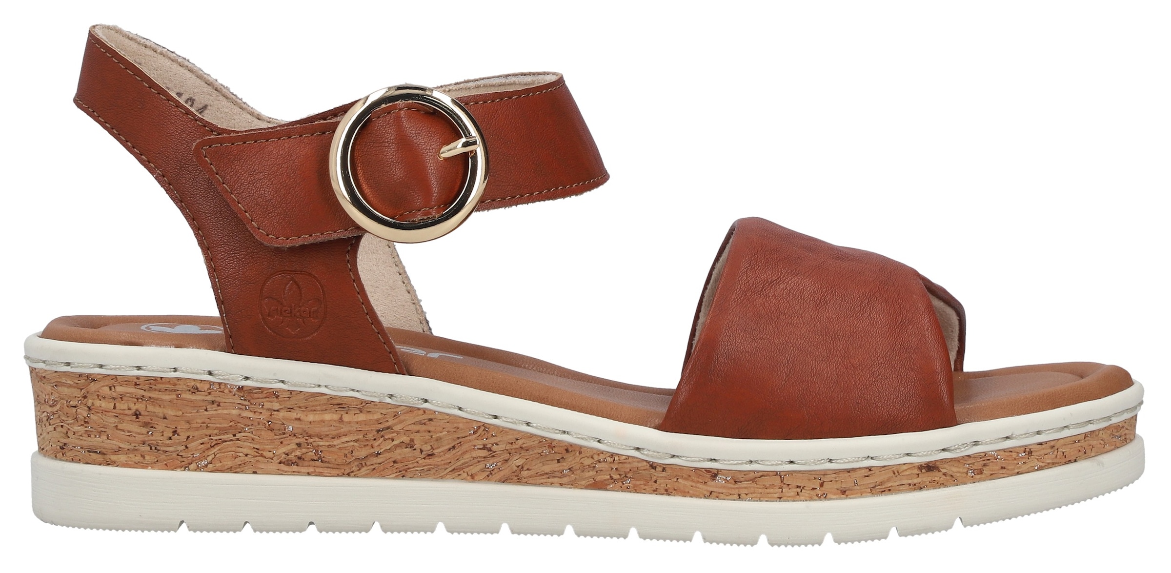 Rieker Keilsandalette  Sommerschuh, Urlaubsschuh, Sandale mit Klett