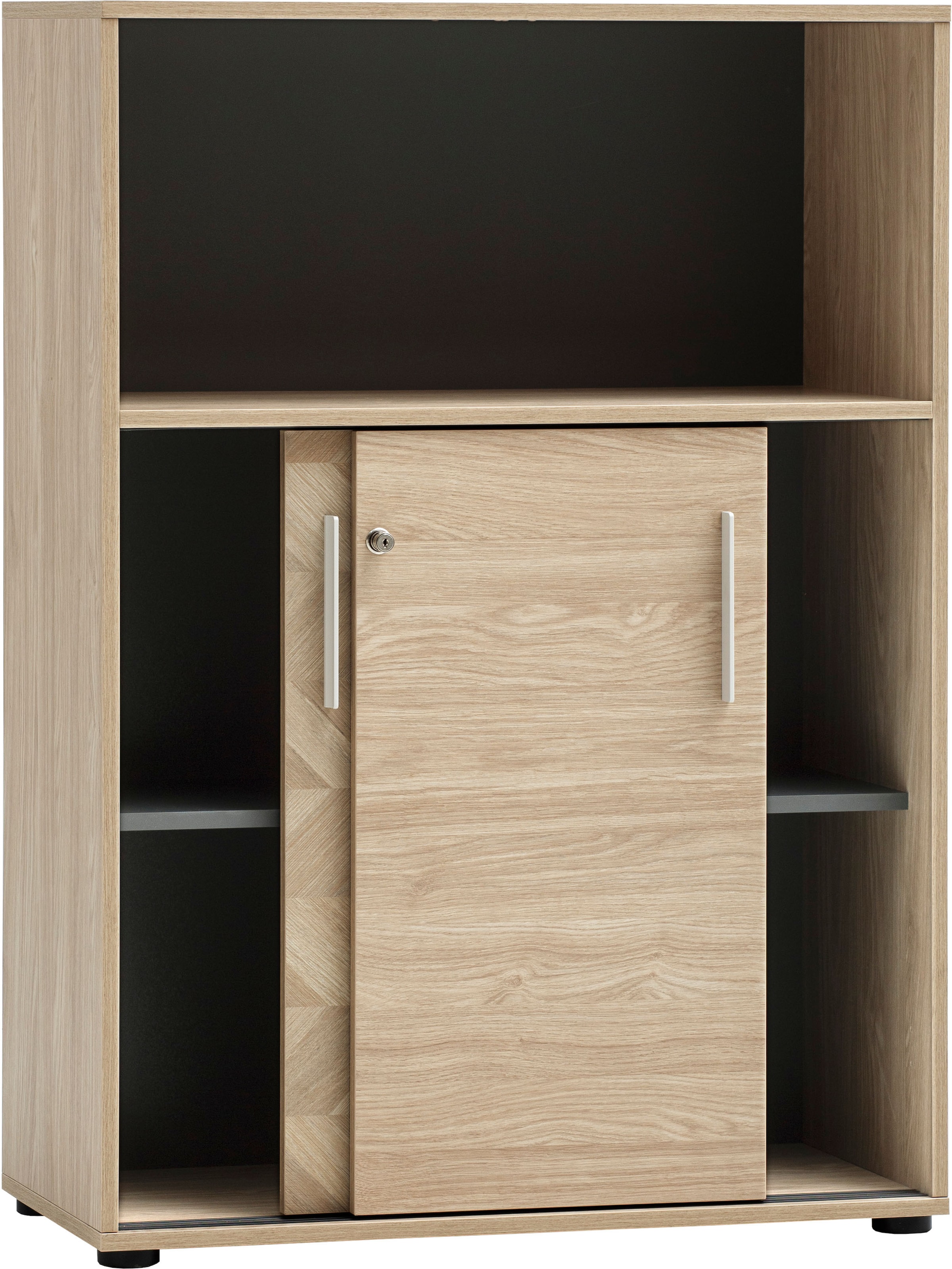 Schildmeyer Schiebetürenschrank »AREZZO, Aktenschrank abschließbar, Höe 150 cm, MADE IN GERMANY« 1 Stk. tlg. Linke Tür in Fischgräten Dekor, MADE IN GERMANY