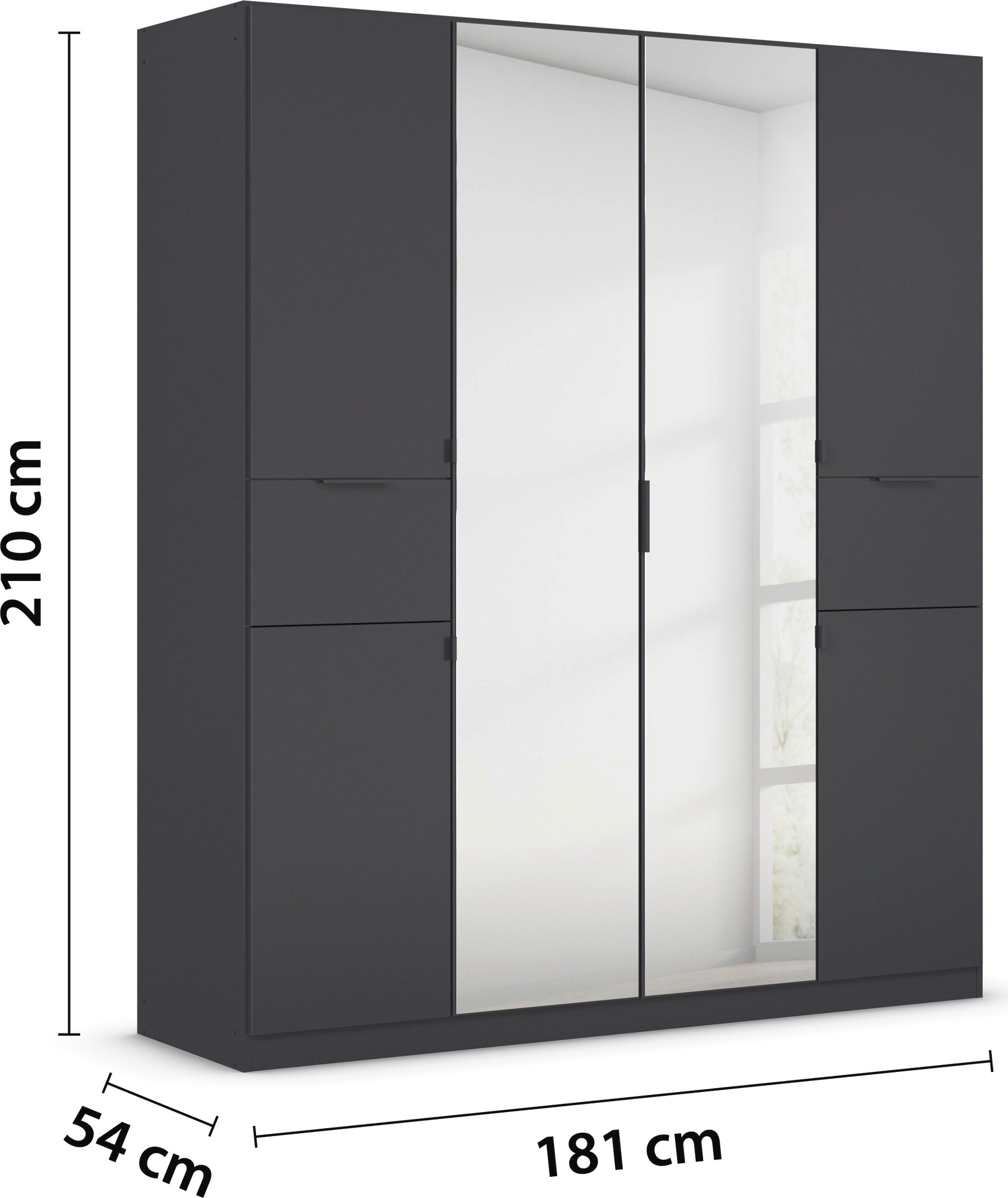 rauch Drehtürenschrank »Kleiderschrank Schrank Garderobe Wäscheschrank TICAO«, (Schubladen in der Höhe variabel positionierbar), mit 2 geräumigen Schubladen, viel Stauraum MADE IN GERMANY