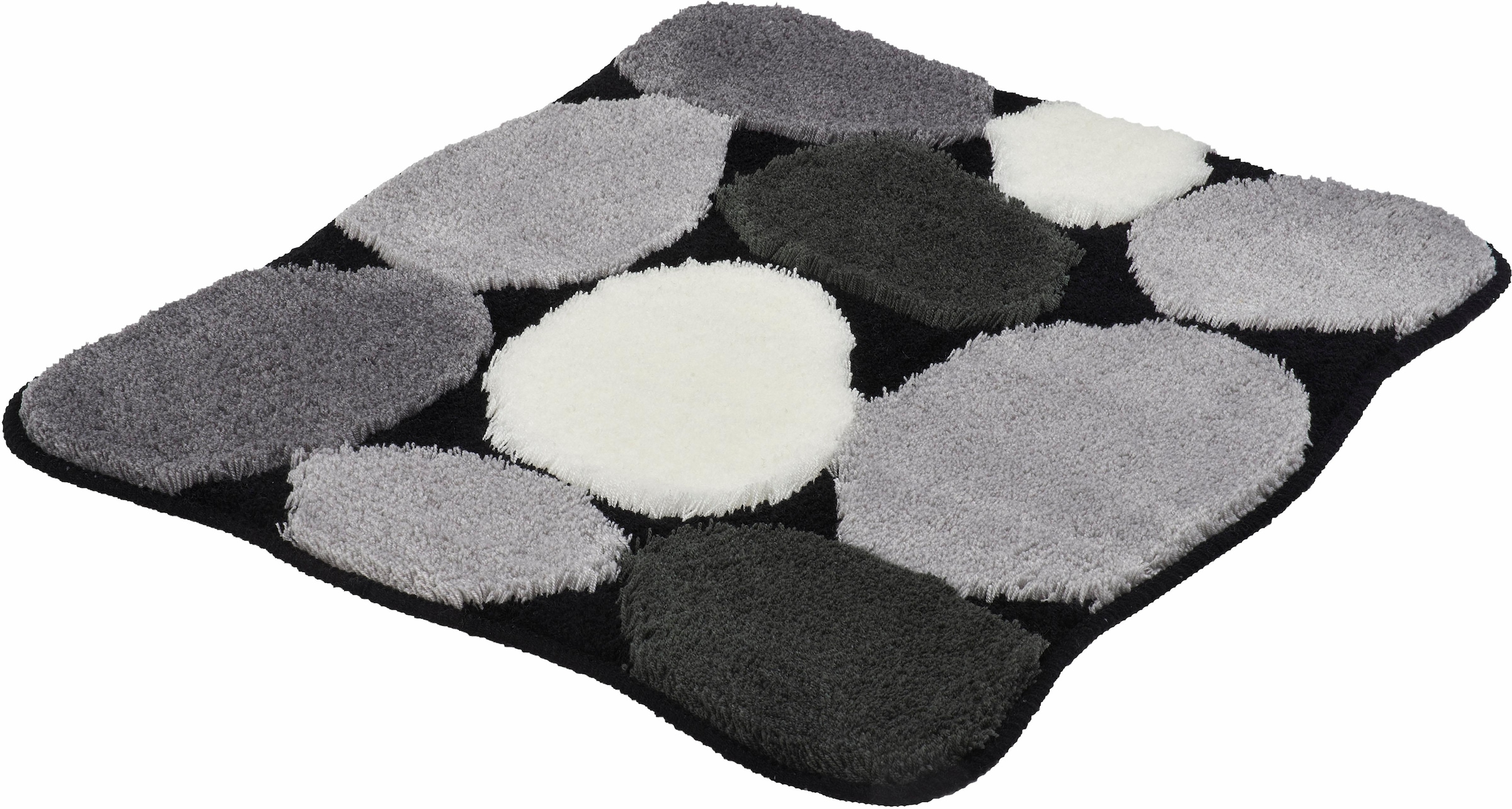 Kleine Wolke Badematte »Stone«, rutschhemmend beschichtet, fußbodenheizungsgeeignet, Badteppich, Stein Optik, Hoch-Tief Effekt, waschbar