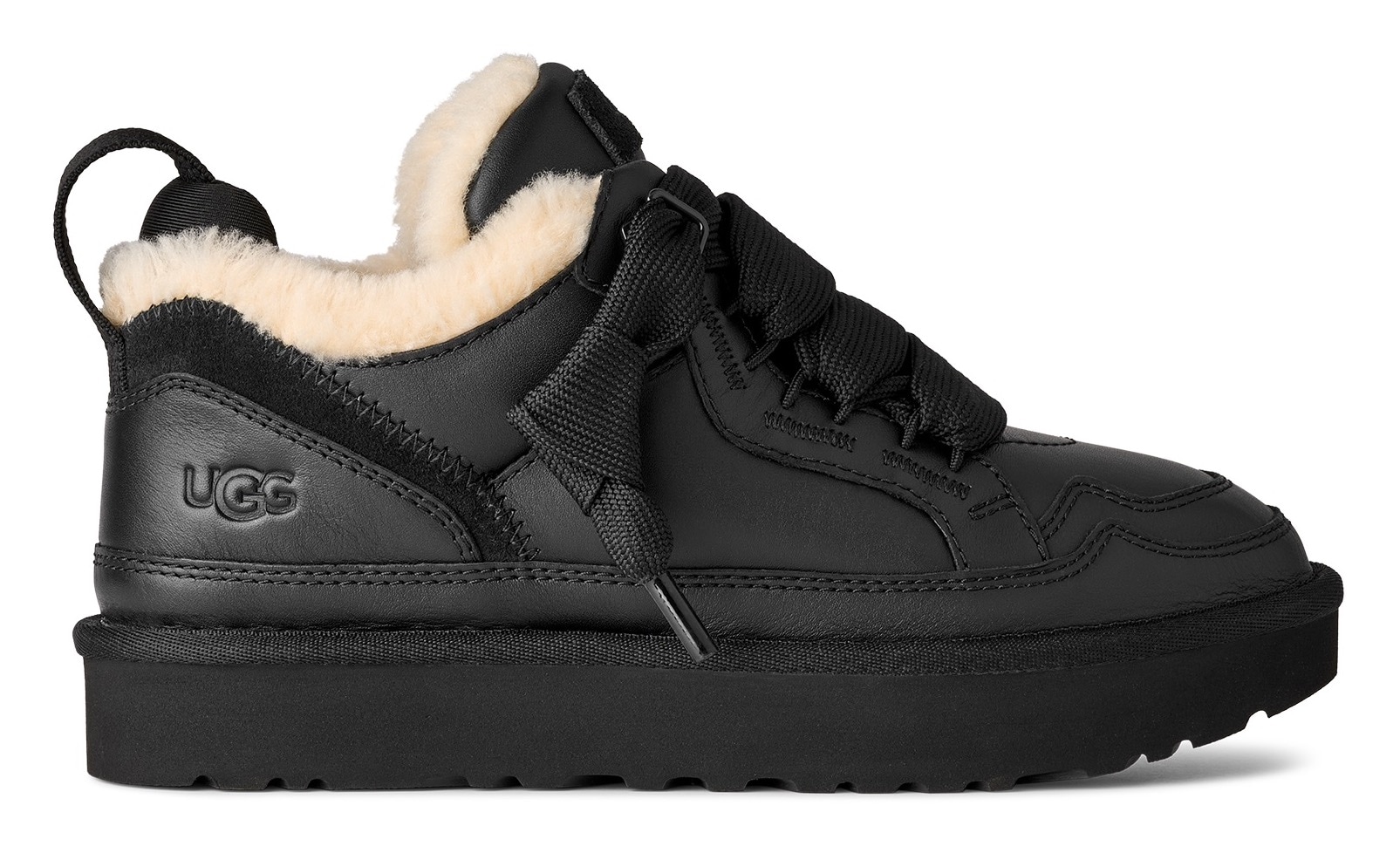 UGG Sneaker »LOWMEL LTHR«, Midcut Sneaker, Schnürschuh mit Anziehlasche