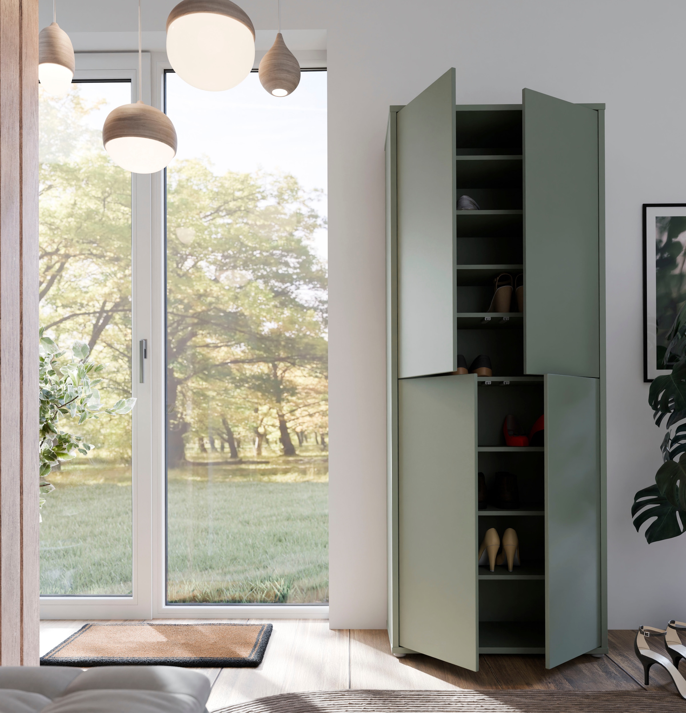 FORTE Schuhschrank »Alice Springs«, (B/H/T 74,5/191,9/34,9 cm), Stauraumschrank, Mehrzweckschrank, Breite 74,5 cm, mit 8 Böden