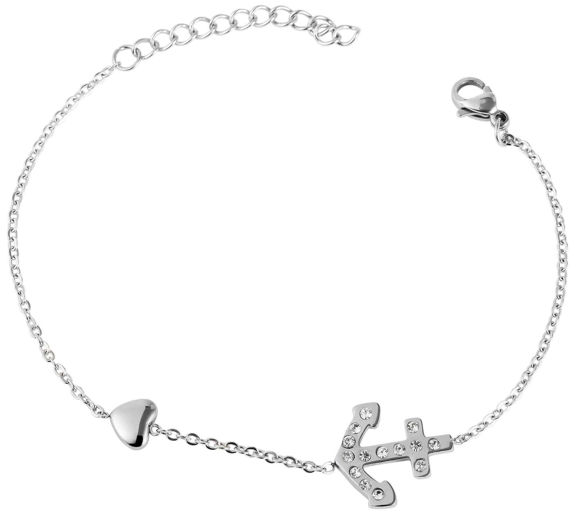 Adelia´s Armband »Damen Armband aus Edelstahl mit Strass Steinchen 16+3 cm«