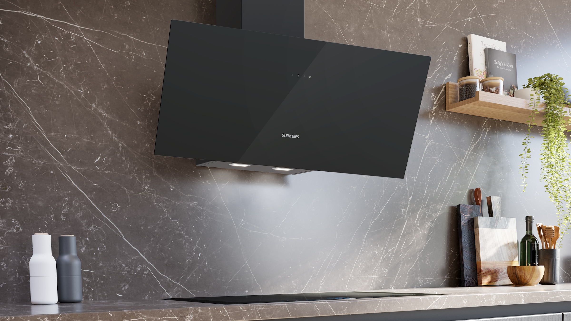 SIEMENS Kopffreihaube »LC95KDF61« Serie iQ300 LED-Beleuchtung und Doppelfiltersystem für frische Küchenluft