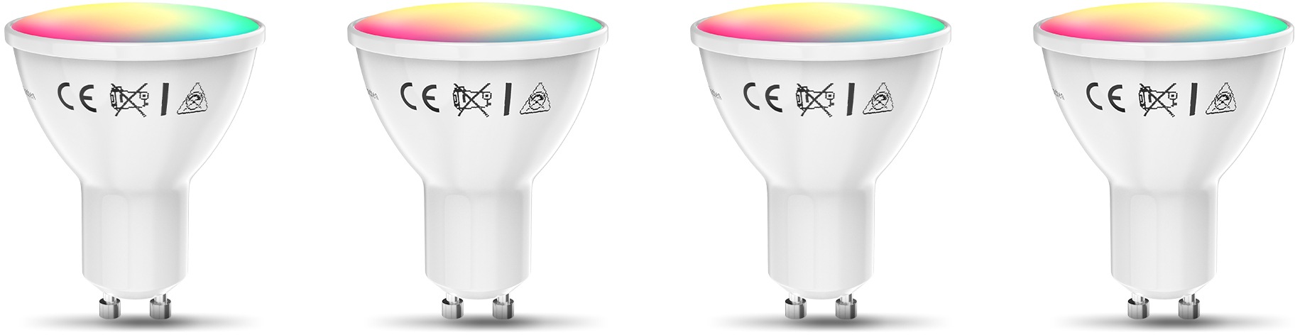 B.K.Licht LED-Leuchtmittel, GU10, 4 St., Farbwechsler, Smart Home LED-Lampe, RGB, WiFi, App-Steuerung, dimmba,r CCT Glühbirne