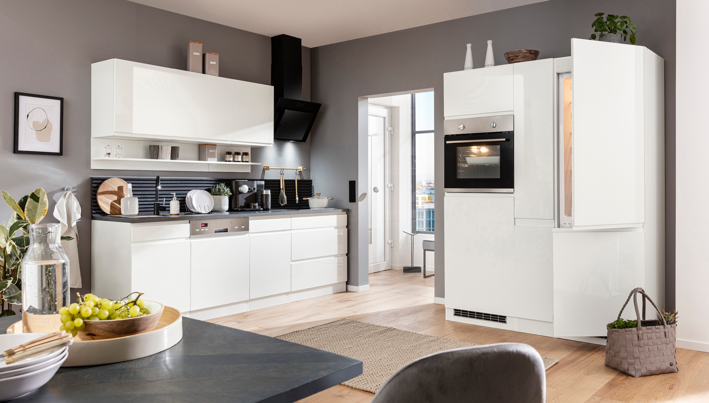 KOCHSTATION Küchenzeile »KS-Virginia«, Breite 390 cm, mit Glaskeramik-oder Induktionskochfeld