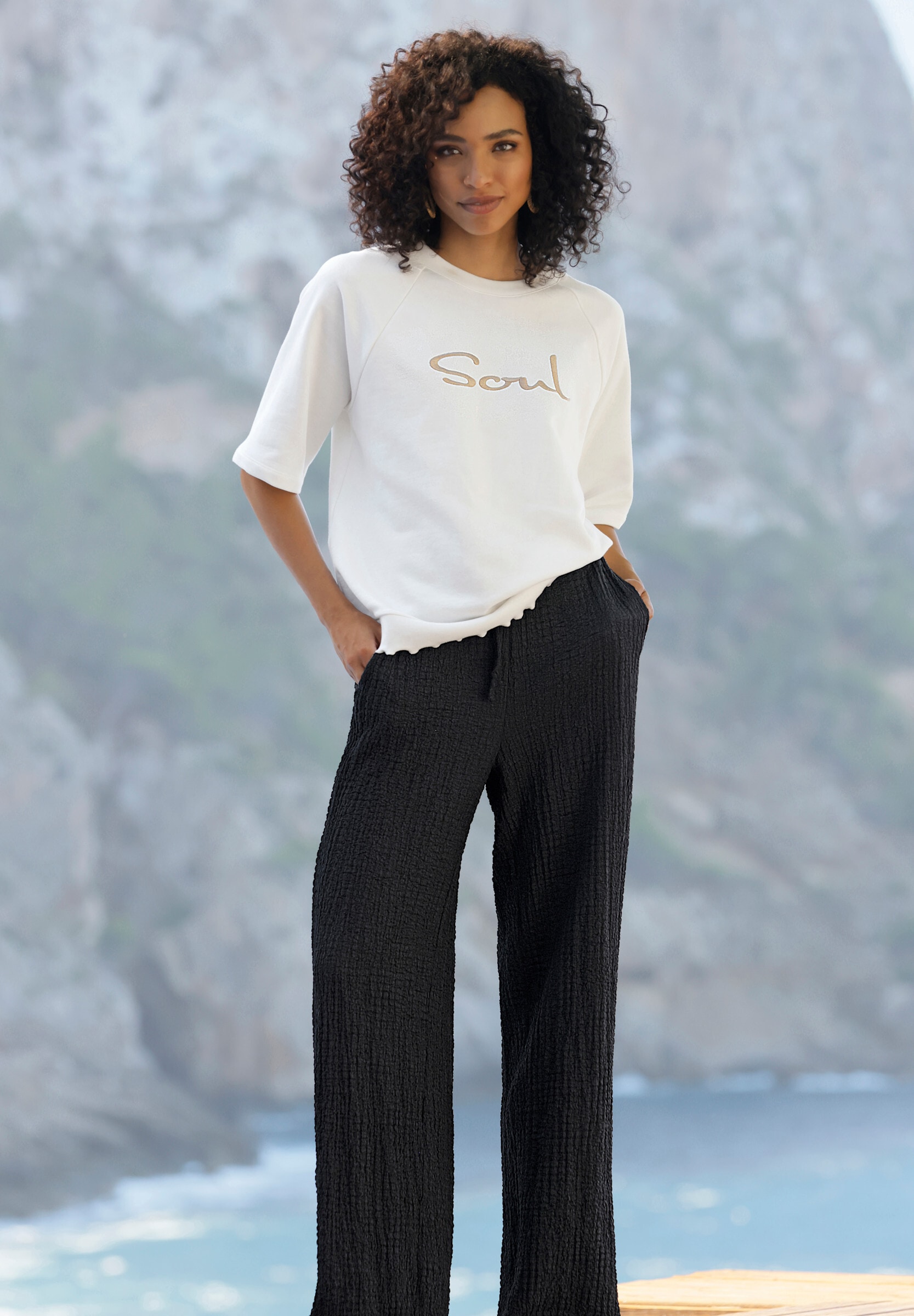 heine Schlupfhose »Jersey-Hose Jerseyhose aus Strukturware«