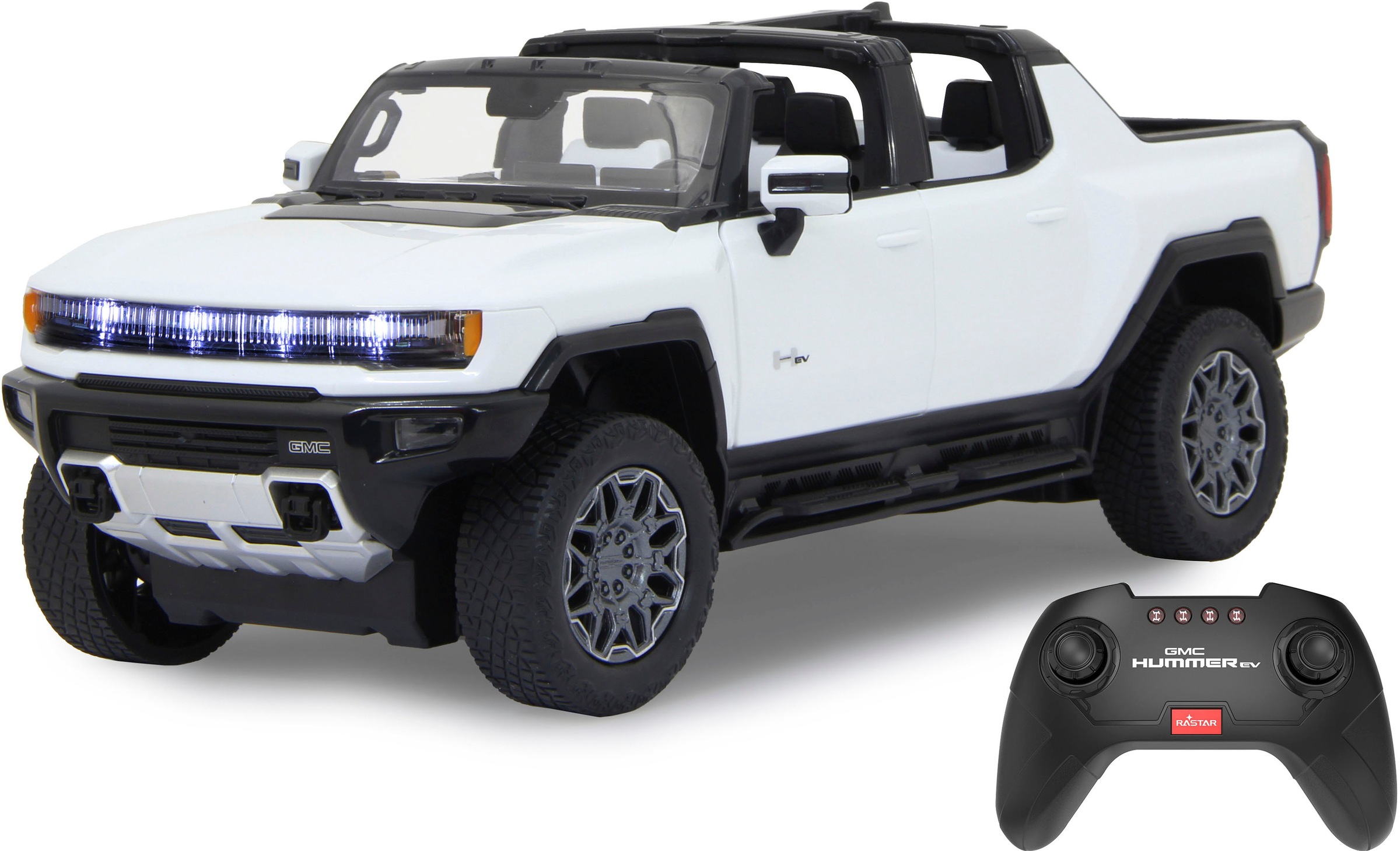 Jamara RC-Auto »Deluxe Cars, Hummer EV 1:16, weiß - 2,4 GHz«, mit LED-Lichtern