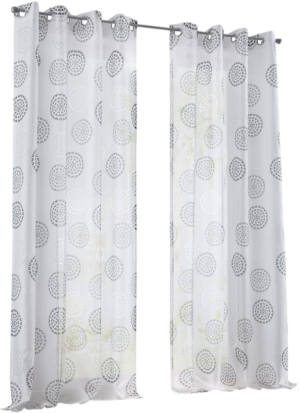 Kutti Vorhang »Bella«, (1 St.), kaufen Gardine, OTTO halbtransparent, Baumwolle-Polyester bei bedruckt, Ausbrenner