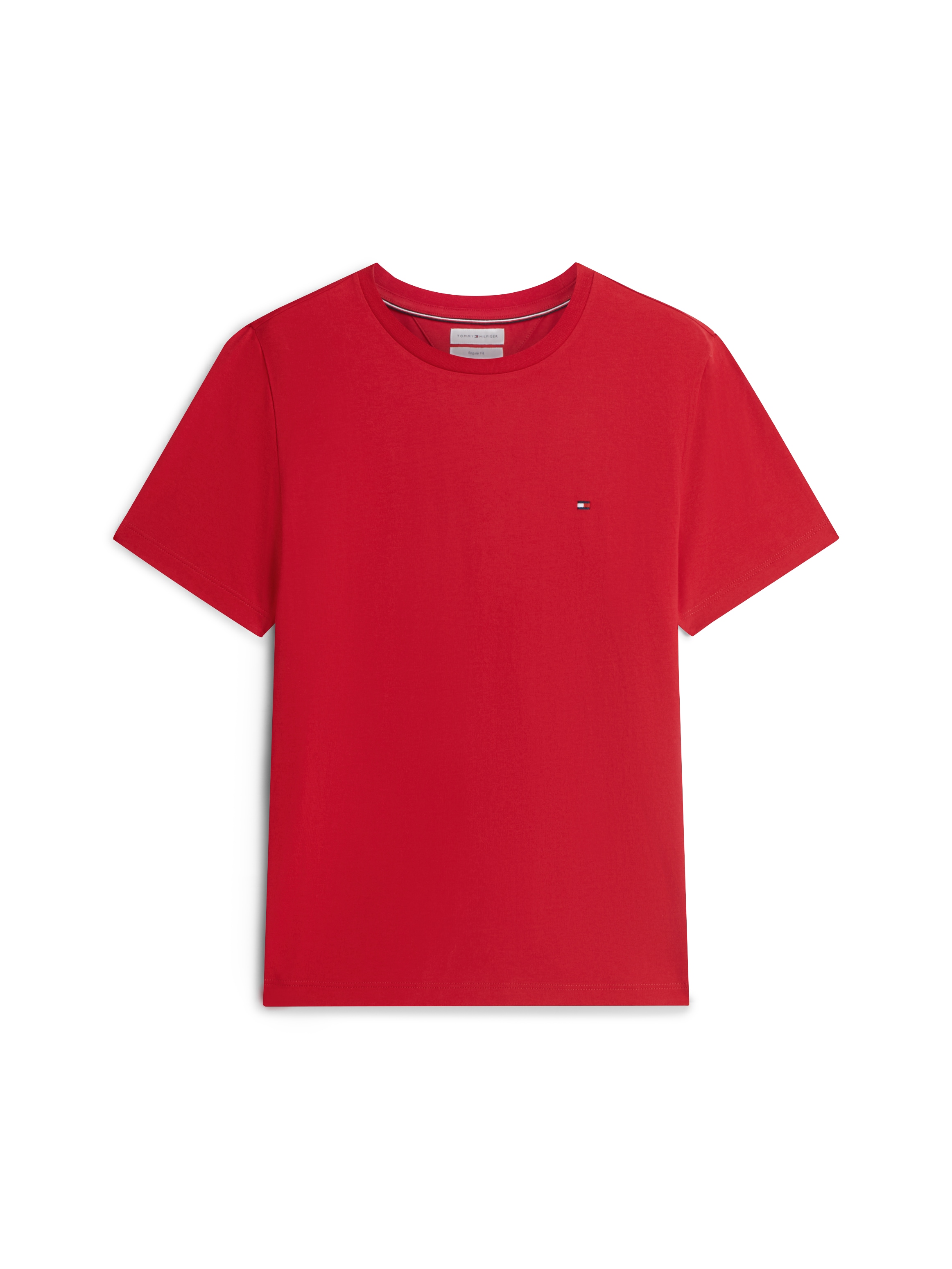 Tommy Hilfiger T-Shirt »ESSENTIAL REGULAR FIT SOLID  mit Stickerei« unifarben, casual, Baumwolle, Rundhals
