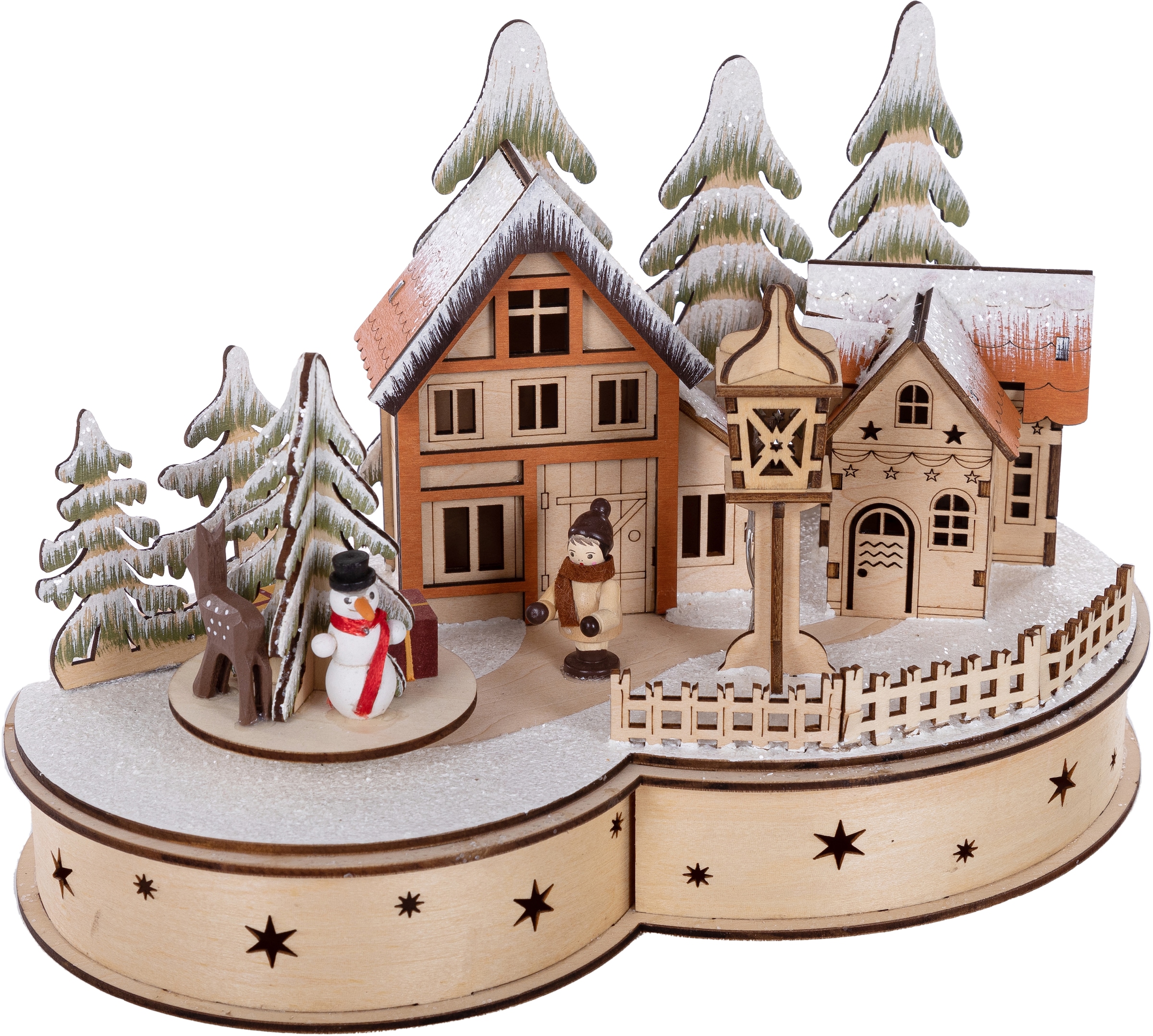 Myflair Möbel & Accessoires Weihnachtsdorf »Winterlandschaft, Weihnachtsdeko«, aus Holz, Höhe ca. 19 cm