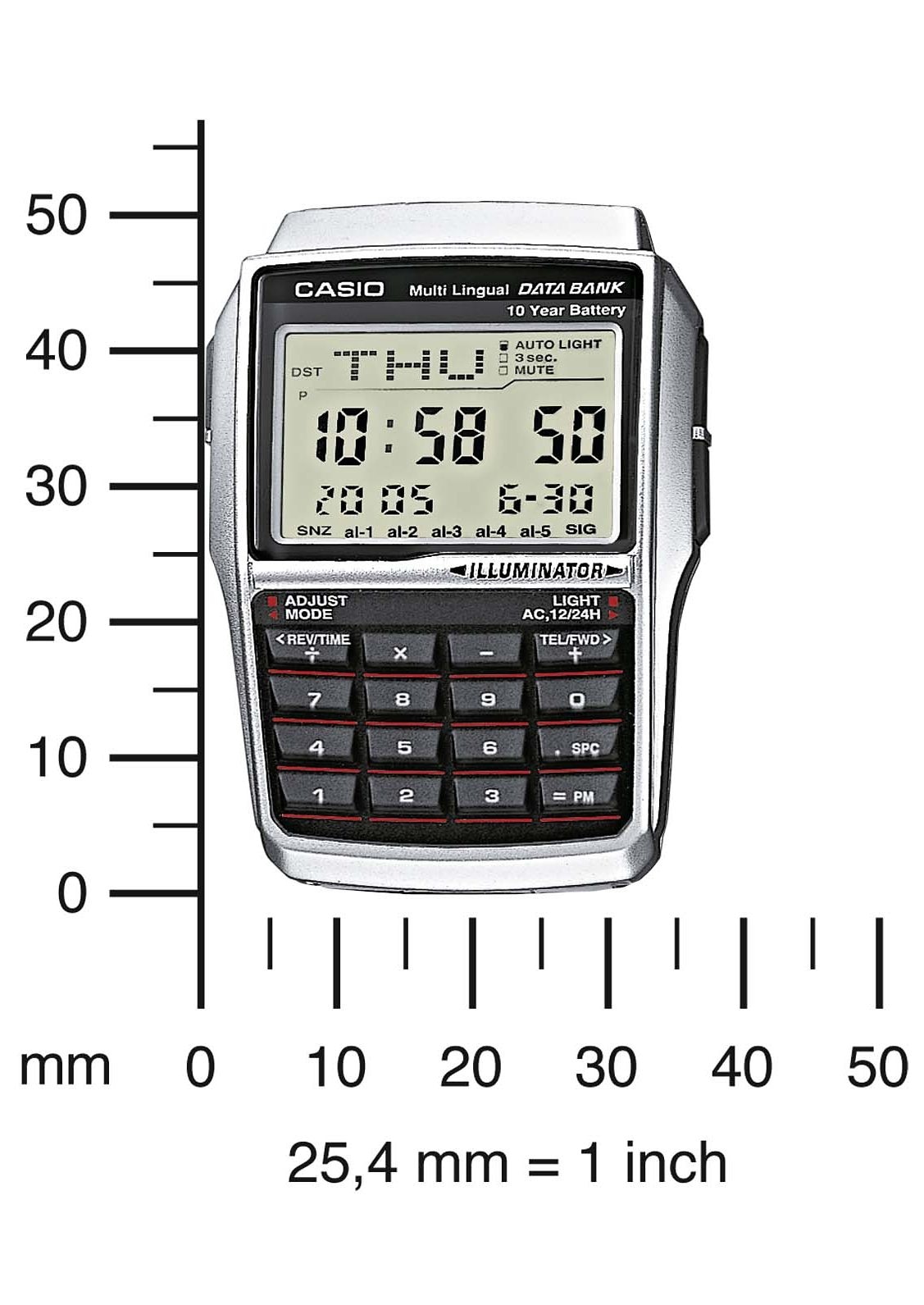 CASIO VINTAGE Chronograph »DBC-32D-1AES«, Quarzuhr, Armbanduhr, Damen, Herren, retro, Taschenrechner, digital