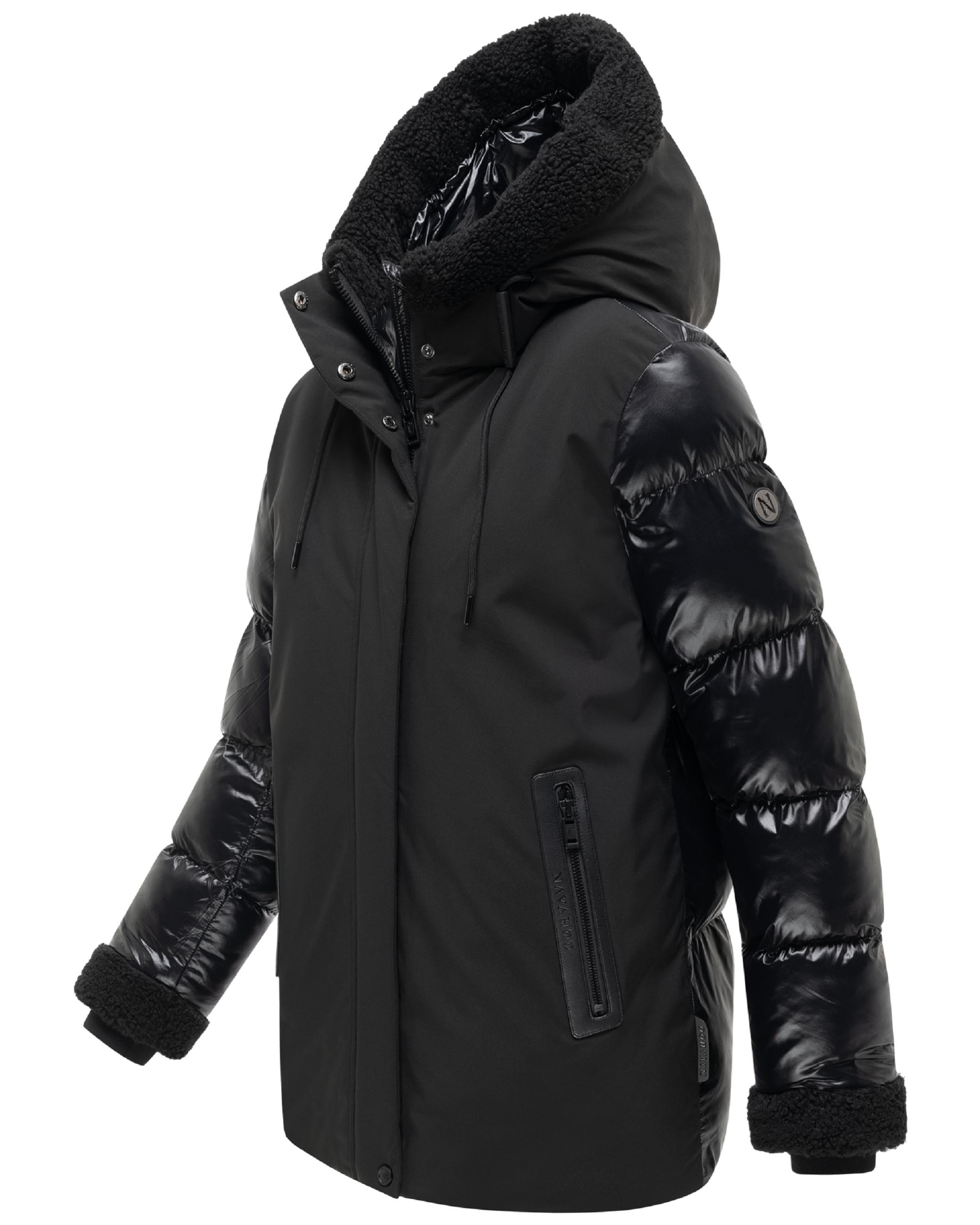 Navahoo Winterjacke »Winterjacke Herzschmelz 14« mit Kapuze Warme Damen Jacke mit Teddy-Kunstfell Details