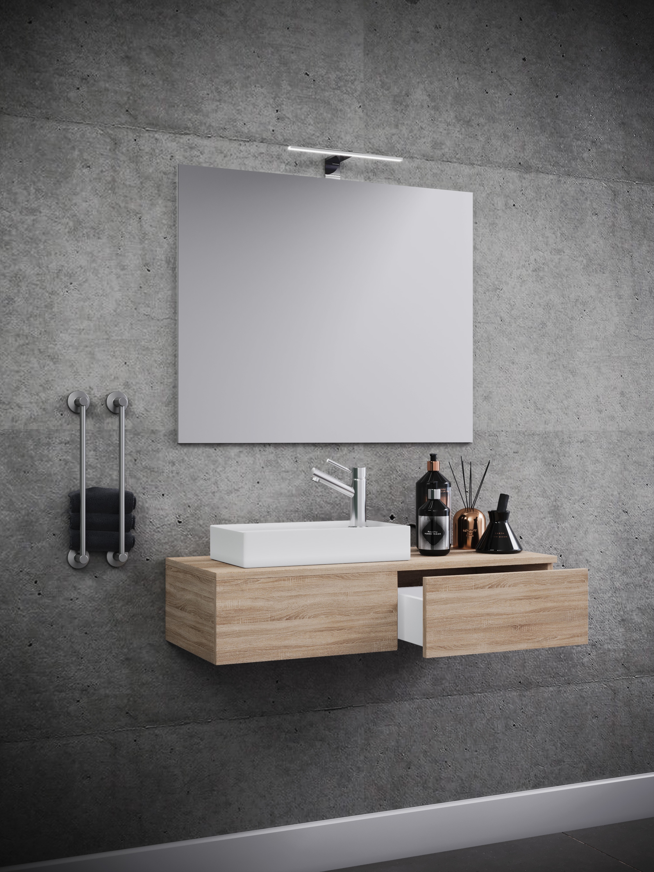 VCM Waschbeckenunterschrank »VCM 3-tlg Set | Waschplatz für Gäste WC | Gästebad | Waschtisch | Badezimmer Set - Gudas SP«, (3 St.)