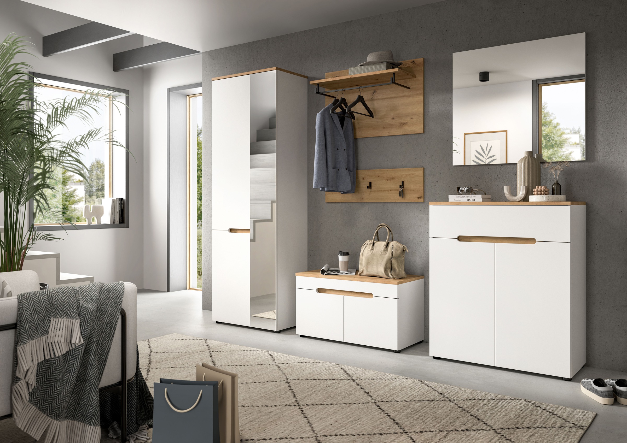 Home affaire Garderobenpaneel »REHAT, TOPSELLER!, 2-teilig, bestehend aus: Paneel & Hakenleiste« in verschiedenen Farben erhältlich, 1 Stk. tlg. Paneel, Hakenleiste, Wandboard, Garderobe, Garderobenleiste