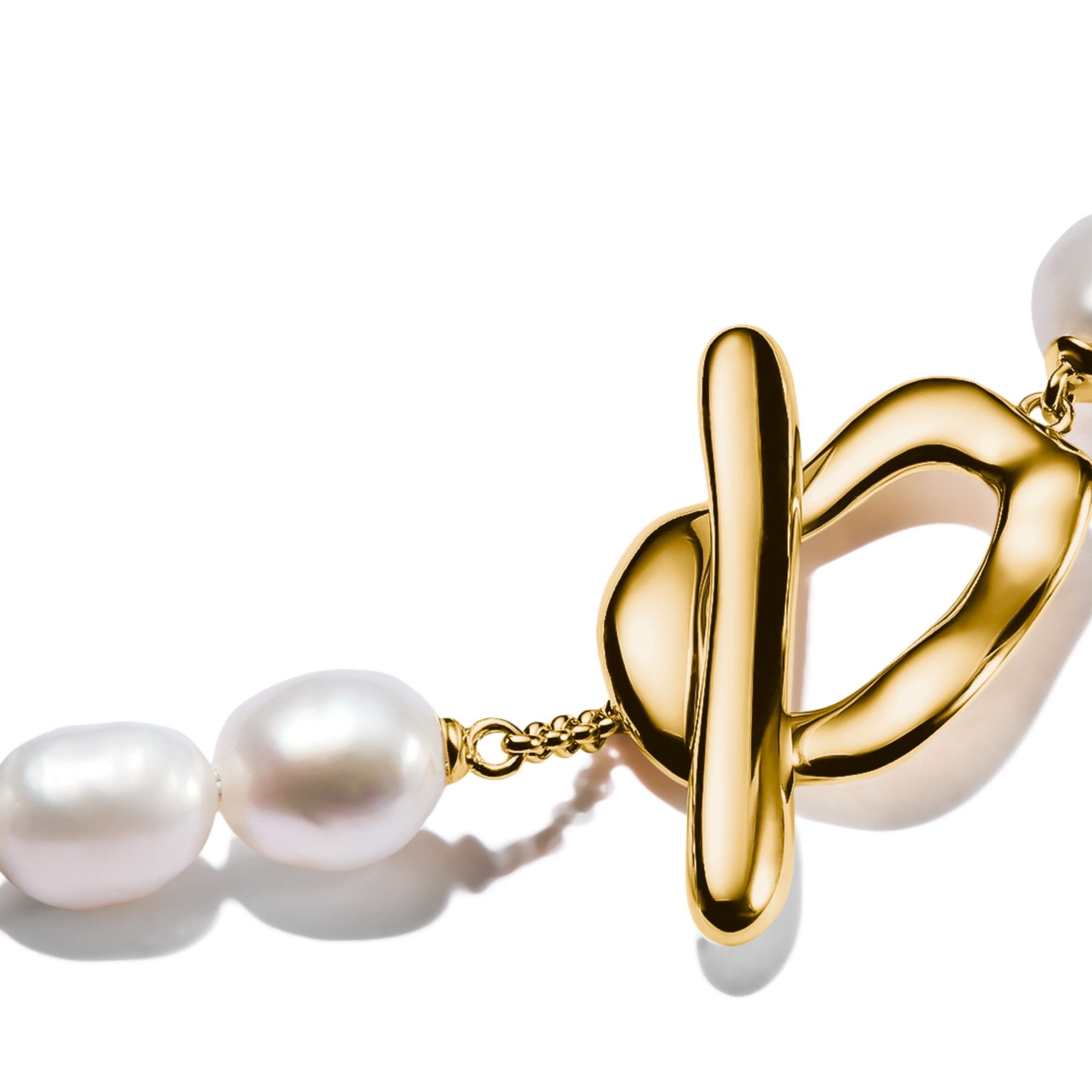 THOMAS SABO Kette mit Anhänger »Natural Beauty Perlenkette mit organischem Verschluss, Bold Elegance« mit Süßwasserzuchtperle