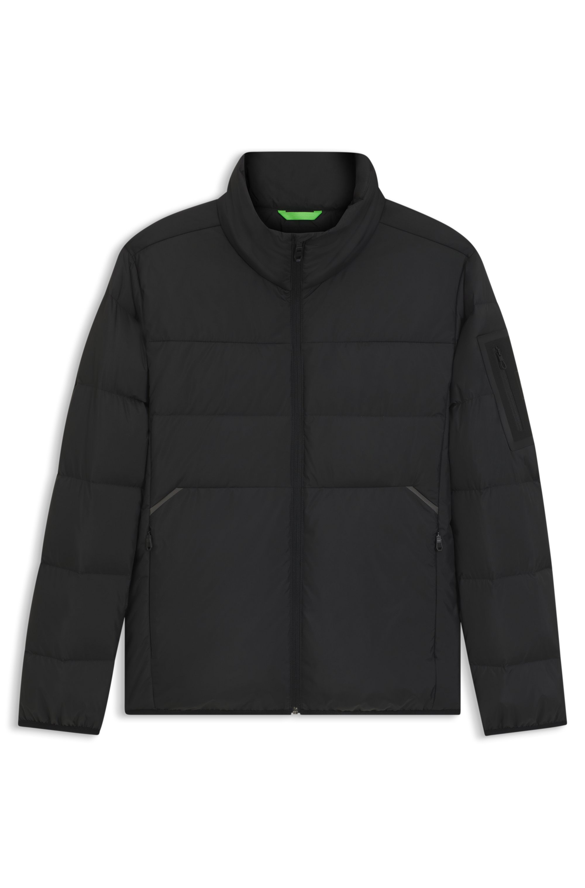 BOSS GREEN Daunenjacke, Stehkragen, reflektierende Details, Ärmeltasche