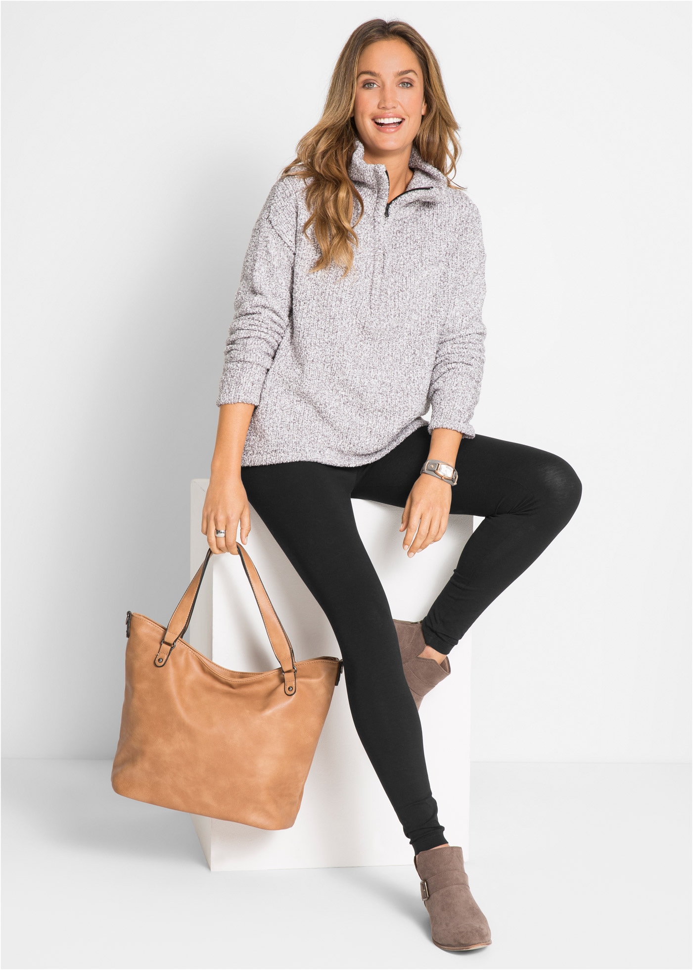 bonprix Leggings »Leggings aus Baumwoll-Mix«  aus Baumwoll-Mix, mit Elasthananteil, schmale Skinny-Fit-Passform