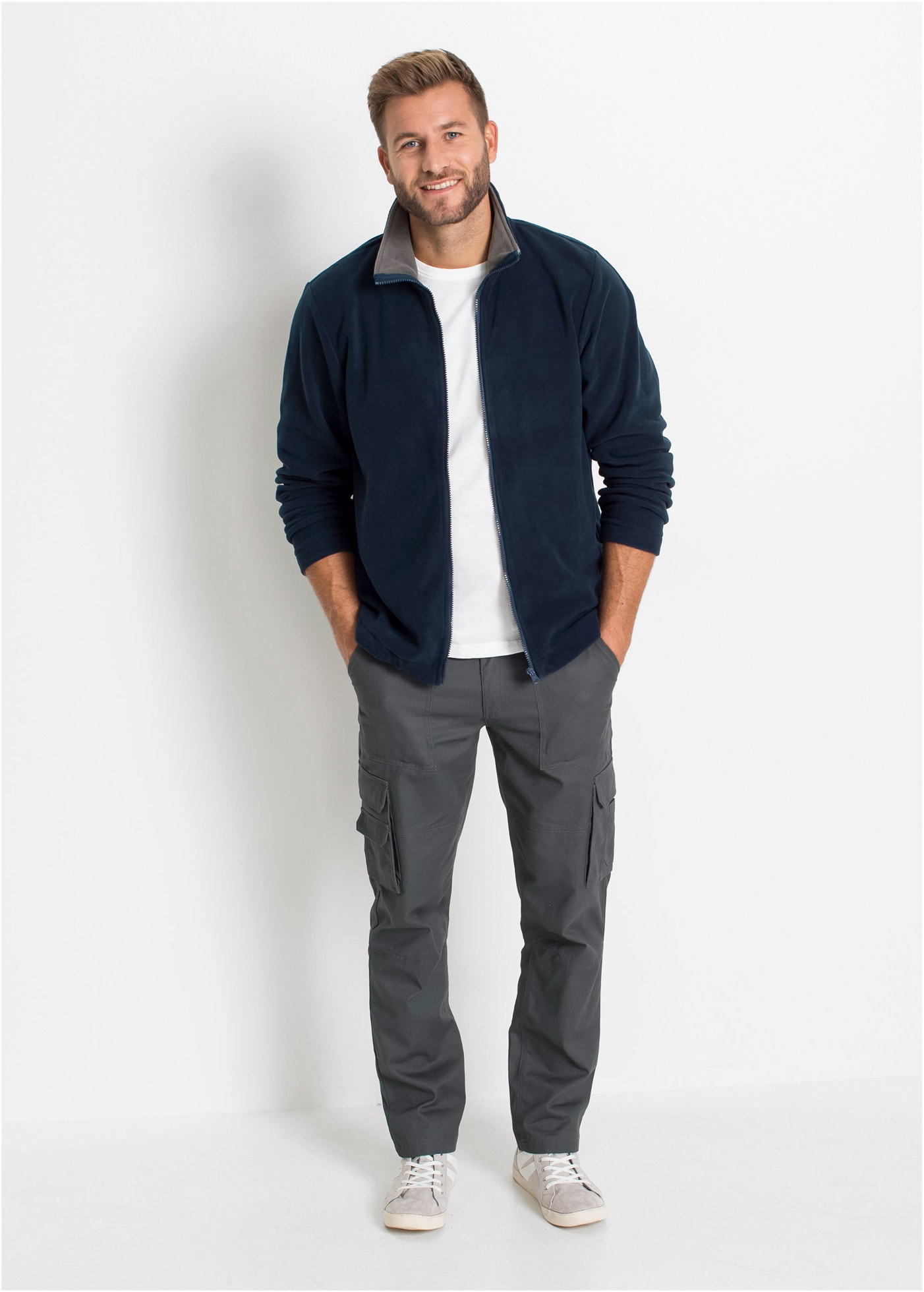 bonprix Fleecejacke »Fleecejacke« ohne Kapuze mit Reißverschluss und Stehkragen