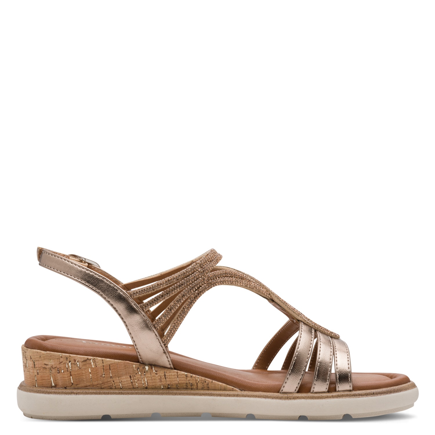 Tamaris Keilsandalette  Sommerschuh, Riemchensandale im Metalliclook