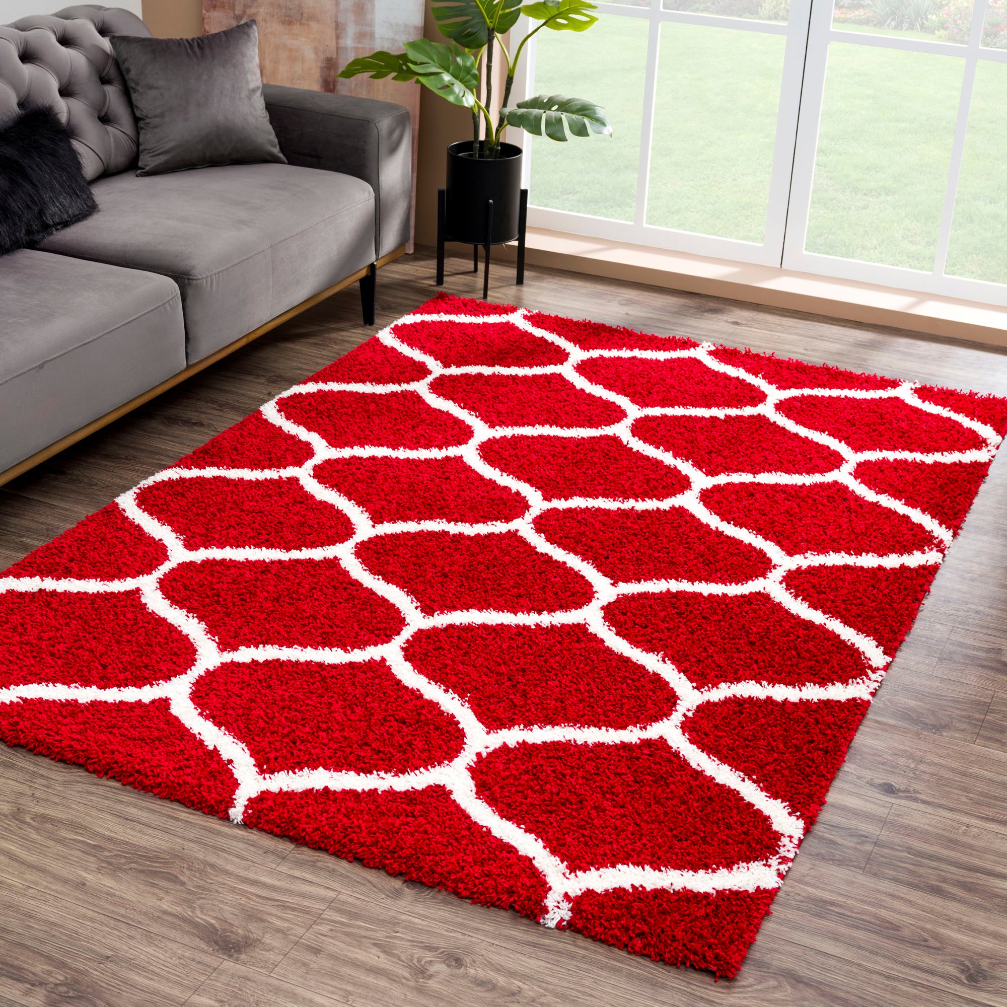 Sanat Hochflor-Teppich »Madrid«, rechteckig, 30 mm Höhe, Wohnzimmer, Langflor, Shaggy Teppich