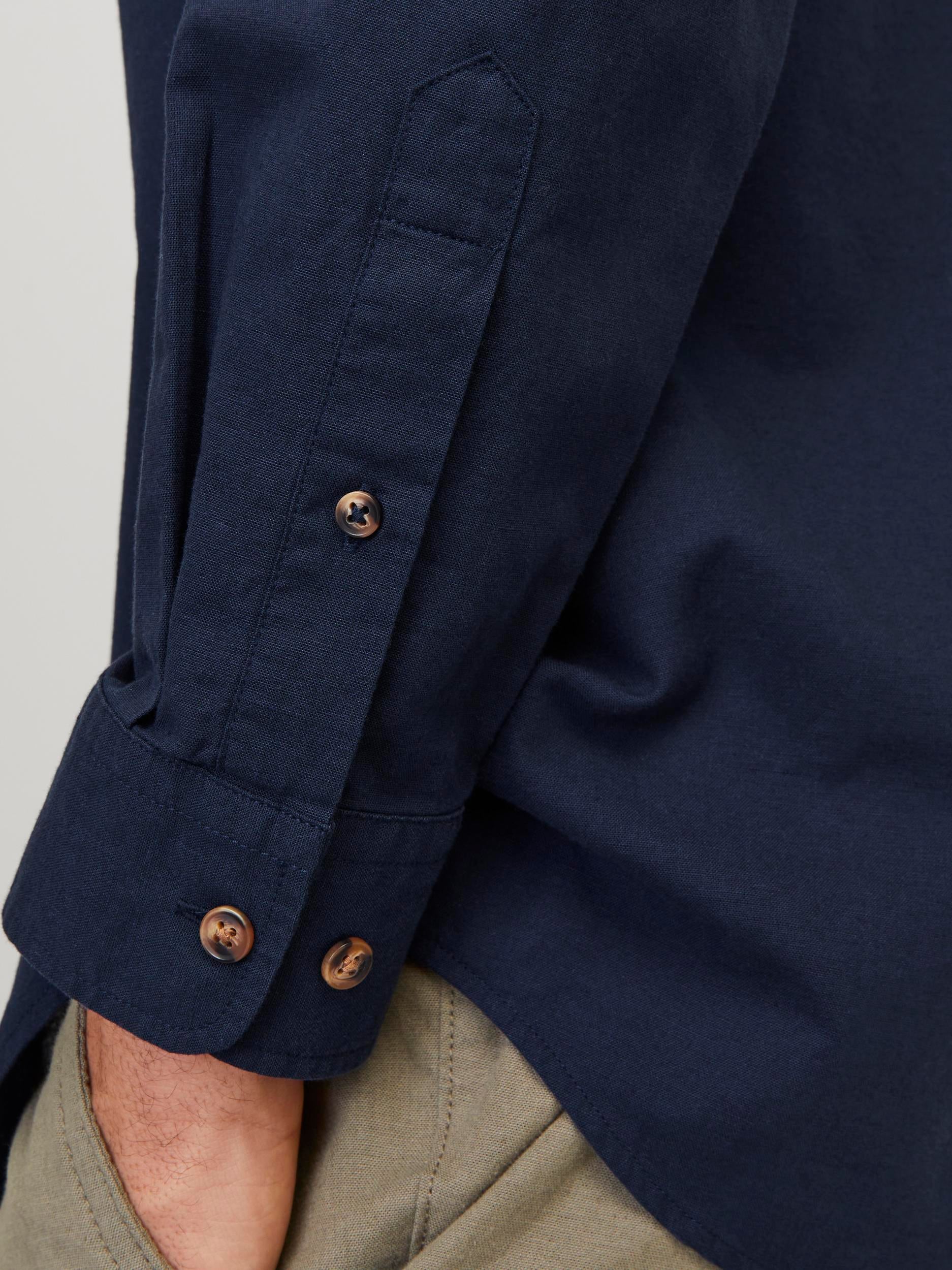 Jack & Jones Langarmhemd »JJESUMMER BAND LINEN BLEND SHIRT LS SN«