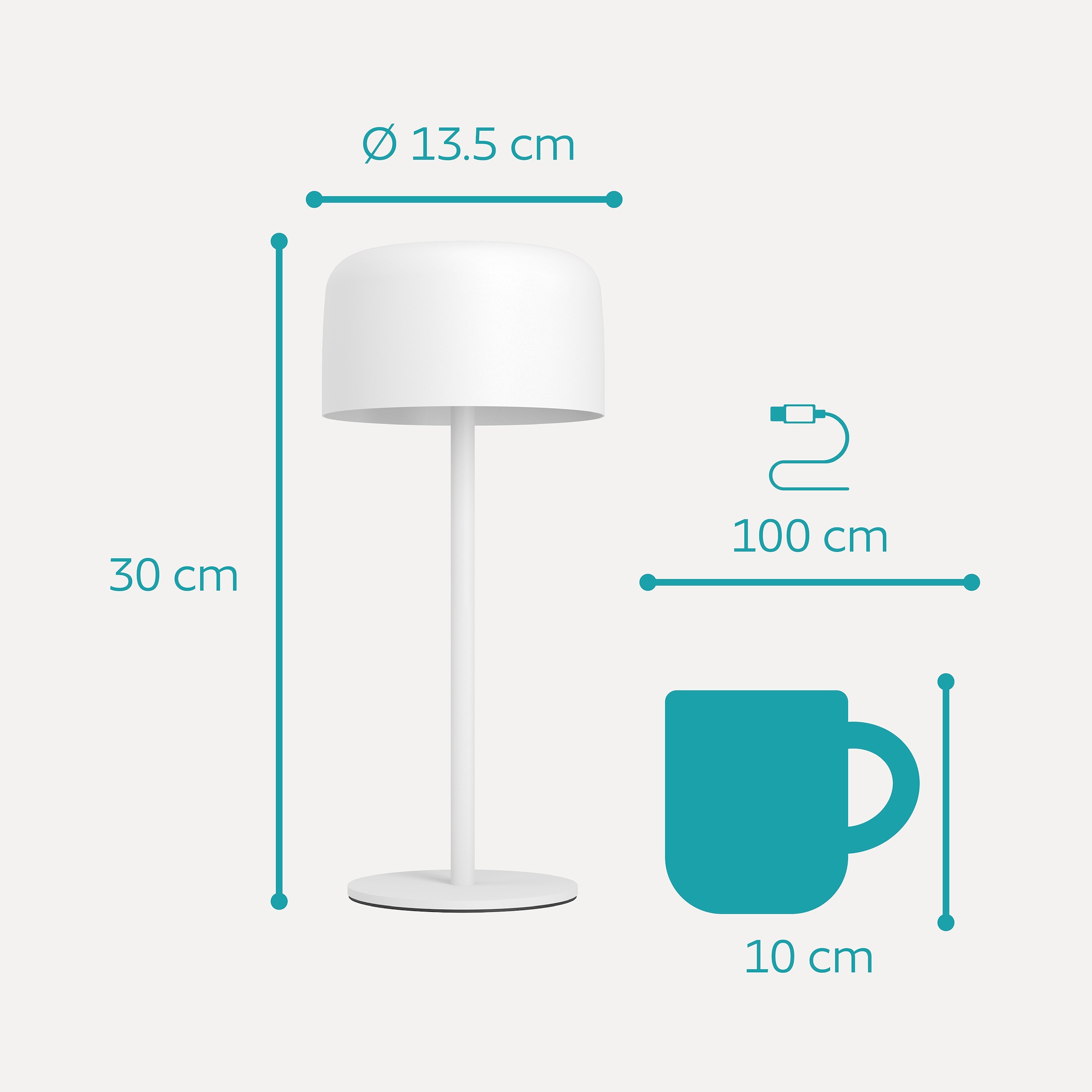 EGLO Tischleuchte »ROCCANOVA Tischlampe - Stahl - SOLAR-LED - 2,8W - IP44« LED-Modul 1 Stk. Warmweiß Solarleuchte, Außentischleuchte, Akku, Leselampe, H30 x Ø13,5 cm