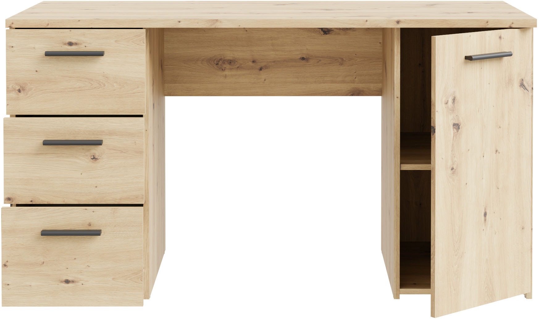 FORTE Schreibtisch »Neuss«, mit 3 Schubladen & 1 Tür, funktional, Breite 138 cm