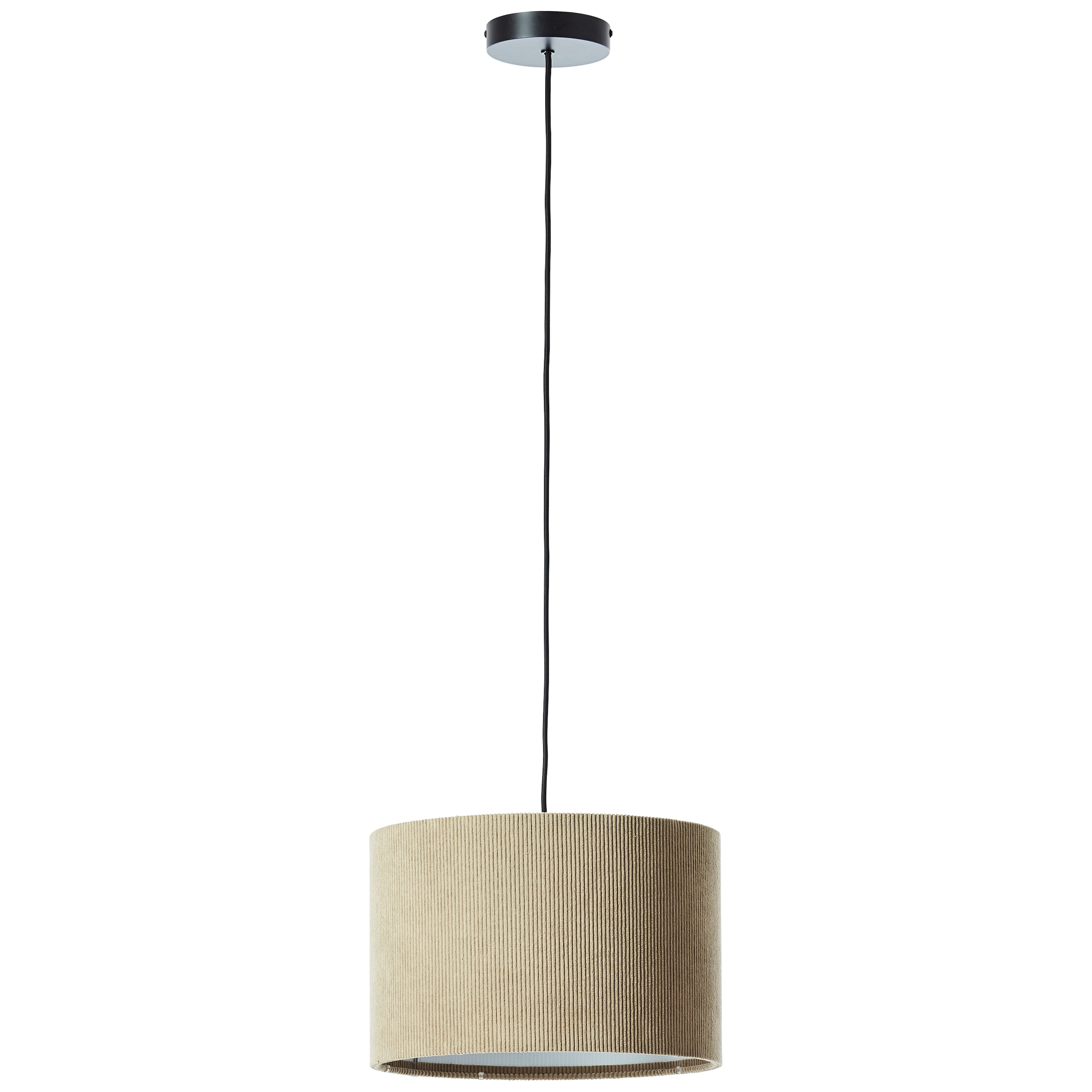 Brilliant Pendelleuchte »Tony«, 1 flammig, Leuchtmittel E27 | ohne Leuchtmittel, mit Cord-Lampenschirm, 150 x 35 cm, E27, kürzbar, Textil