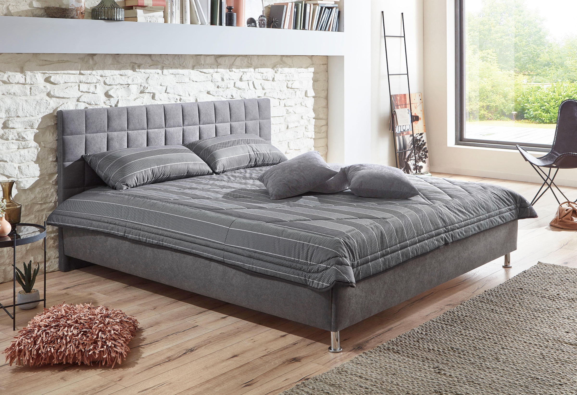 Westfalia Schlafkomfort Polsterbett in diversen Ausführungen in grau, Größe Liegefläche B/L: 180 cm x 200 cm