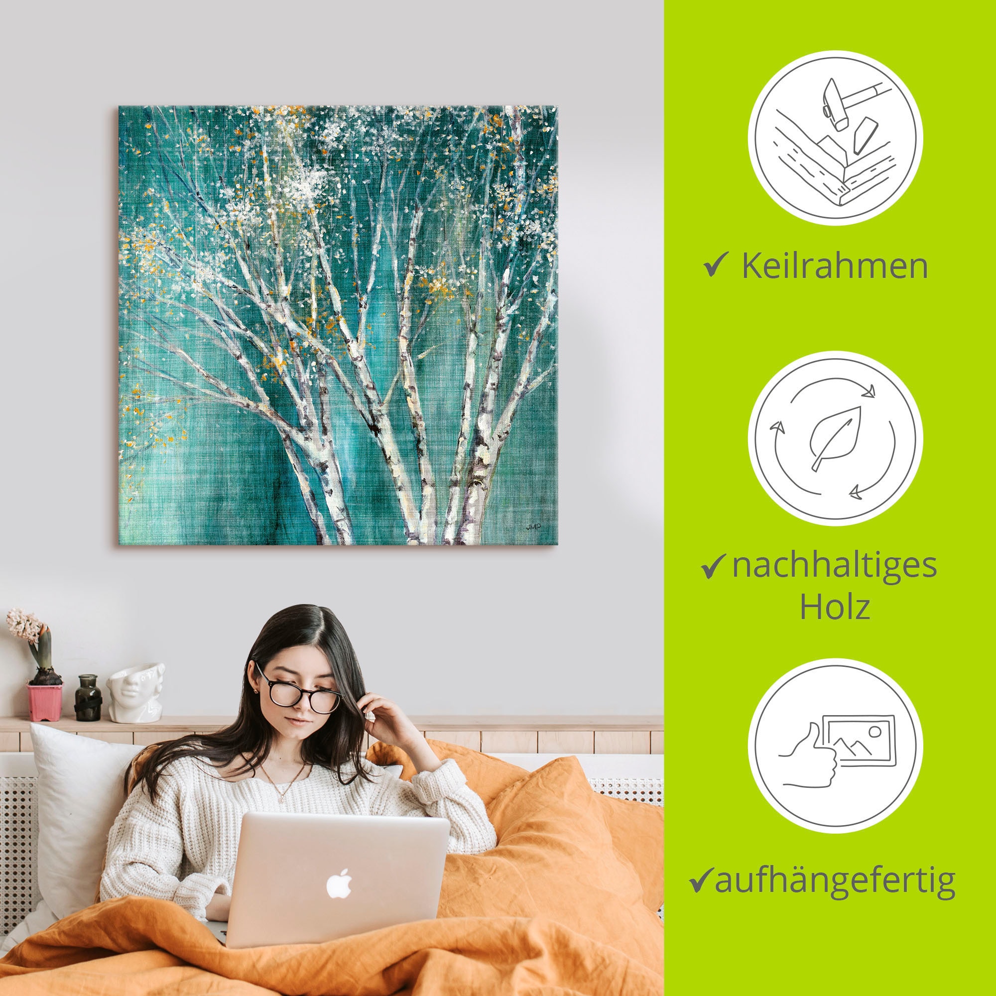 Artland Wandbild »Blaue Birke« Bäume 1 Stk. tlg. als Leinwandbild, Poster, Wandaufkleber in verschied. Größen