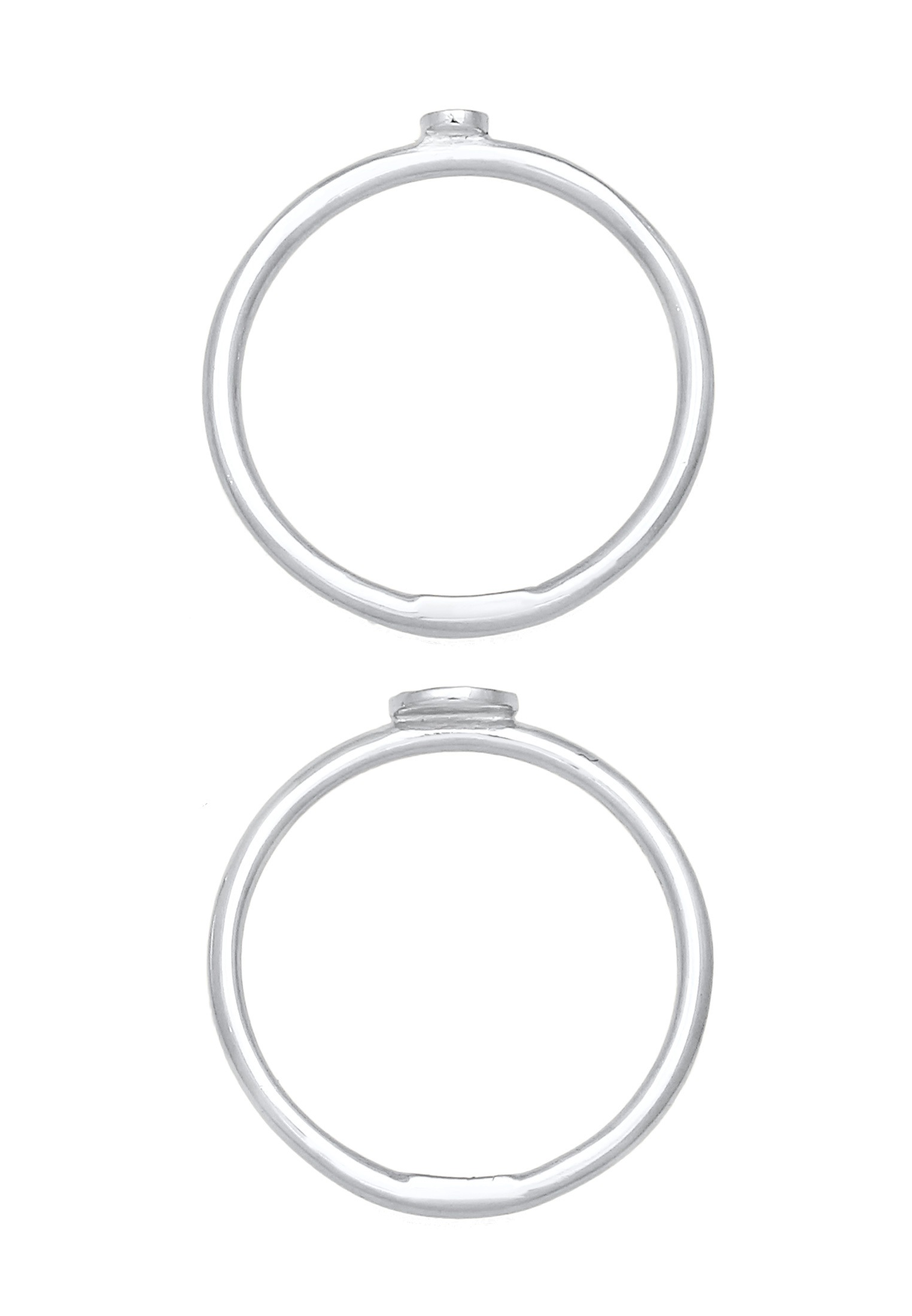 Elli Ring-Set »Ring Stacking Stapel Kreis Platte 2er Set 925 Silber«