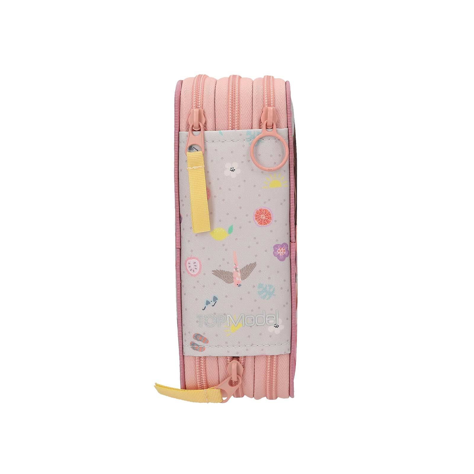 Depesche Buntstift »3-Fach Federtasche JUICY inkl. Stifte TOPModel 7,5 x 13 x 20 cm altrosa«