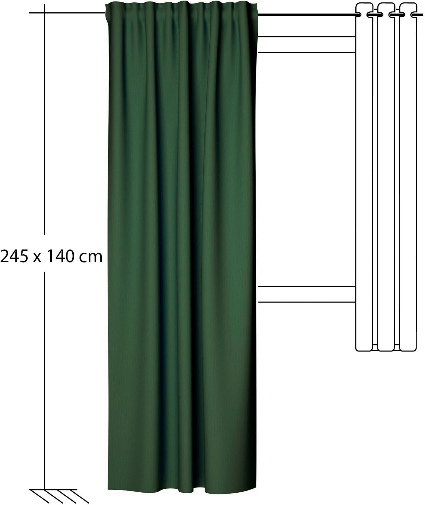 HOMING Verdunkelungsvorhang »Galdin« verdeckte Schlaufen 1 Stk. tlg. Fertigschal