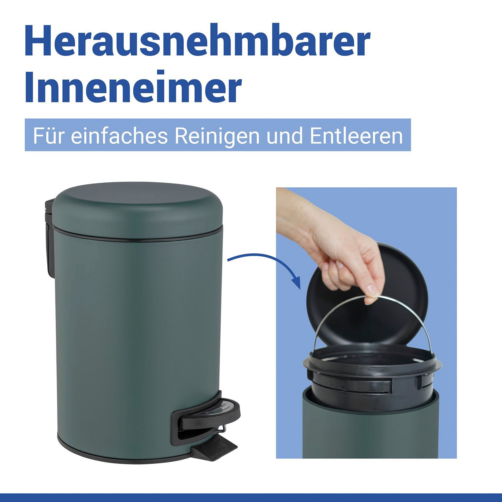 WENKO Kosmetikeimer »Leman« 3 Liter, BxTxH: 17x25x22,5 cm