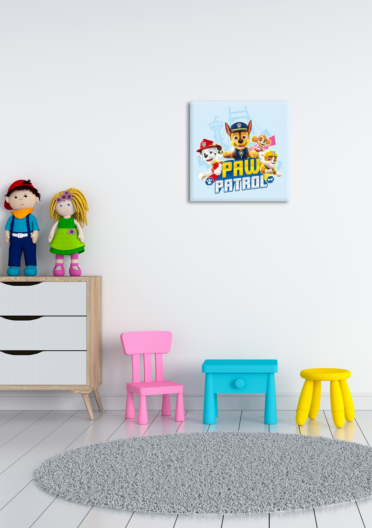 Bönninghoff Leinwandbild »Wandbild PAW PATROL 35x35 cm – Leinwandbild Keilrahmen Deko modern« Hunde | Paw Patrol 1 Stk. tlg. auf Keilrahmen gespannt