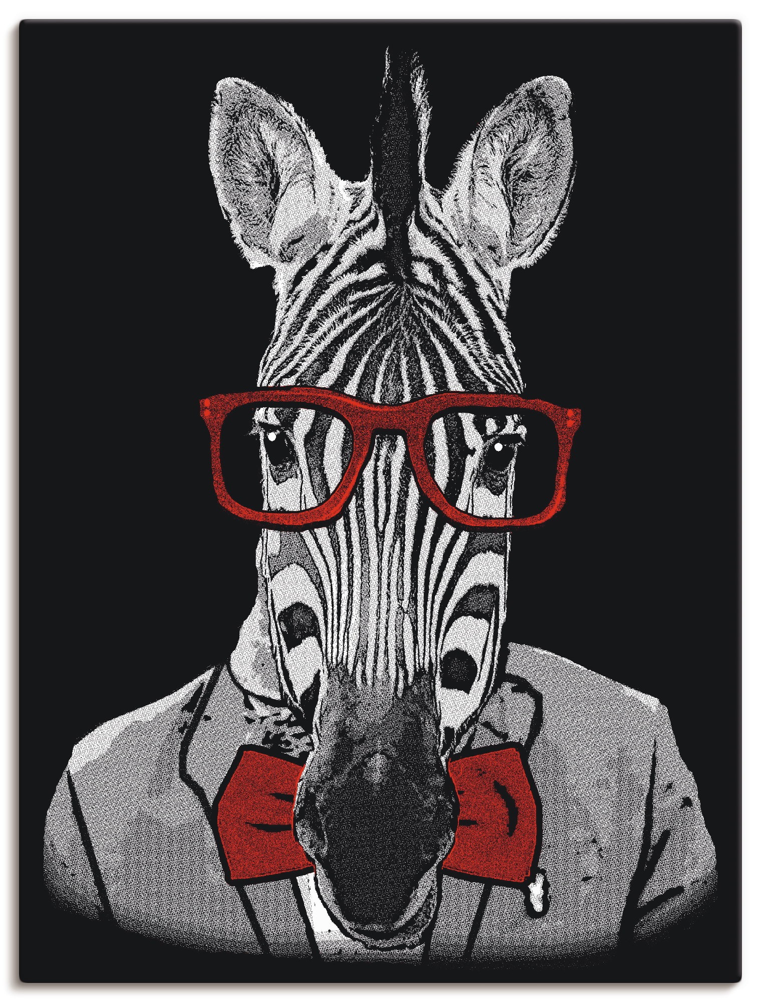 Artland Wandbild »Hipster Afrika Zebra mit Sonnenbrille«, Humor, (1 St.), in vielen Größen & Produktarten - Alubild / Outdoorbild für den Außenbereich, Leinwandbild, Poster, Wandaufkleber / Wandtattoo auch für Badezimmer geeignet