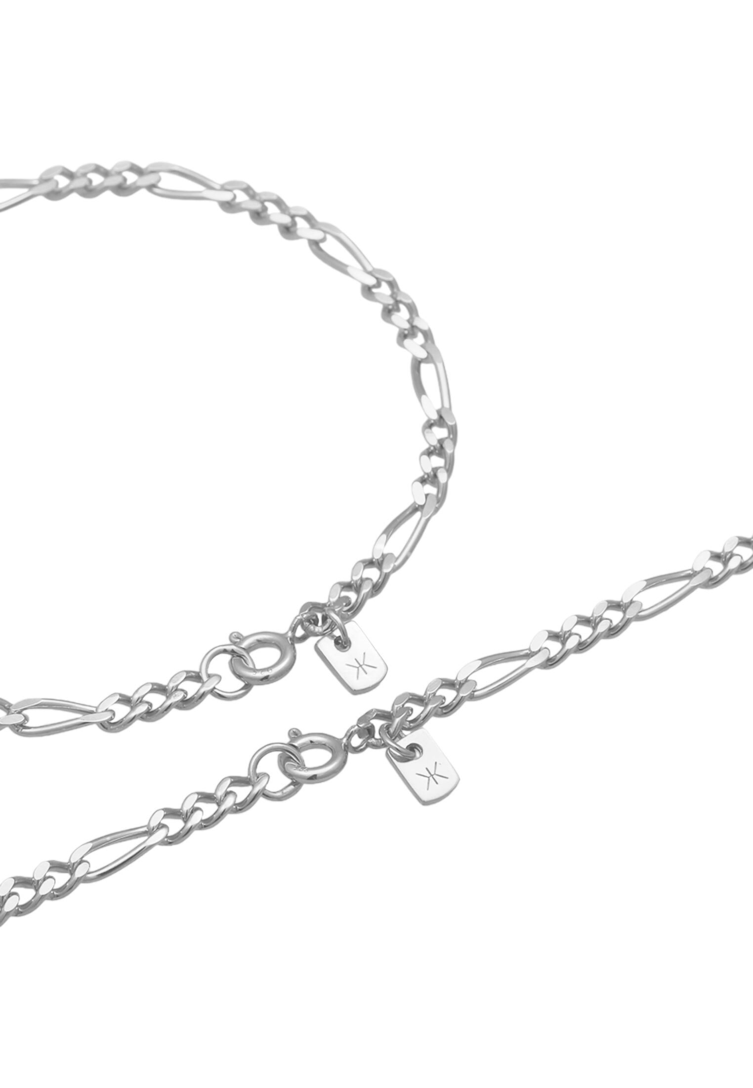 Kuzzoi Ketten und Armband Set »Schmuckset Herren Kette Armband Figaro 925 Sterling Silber«