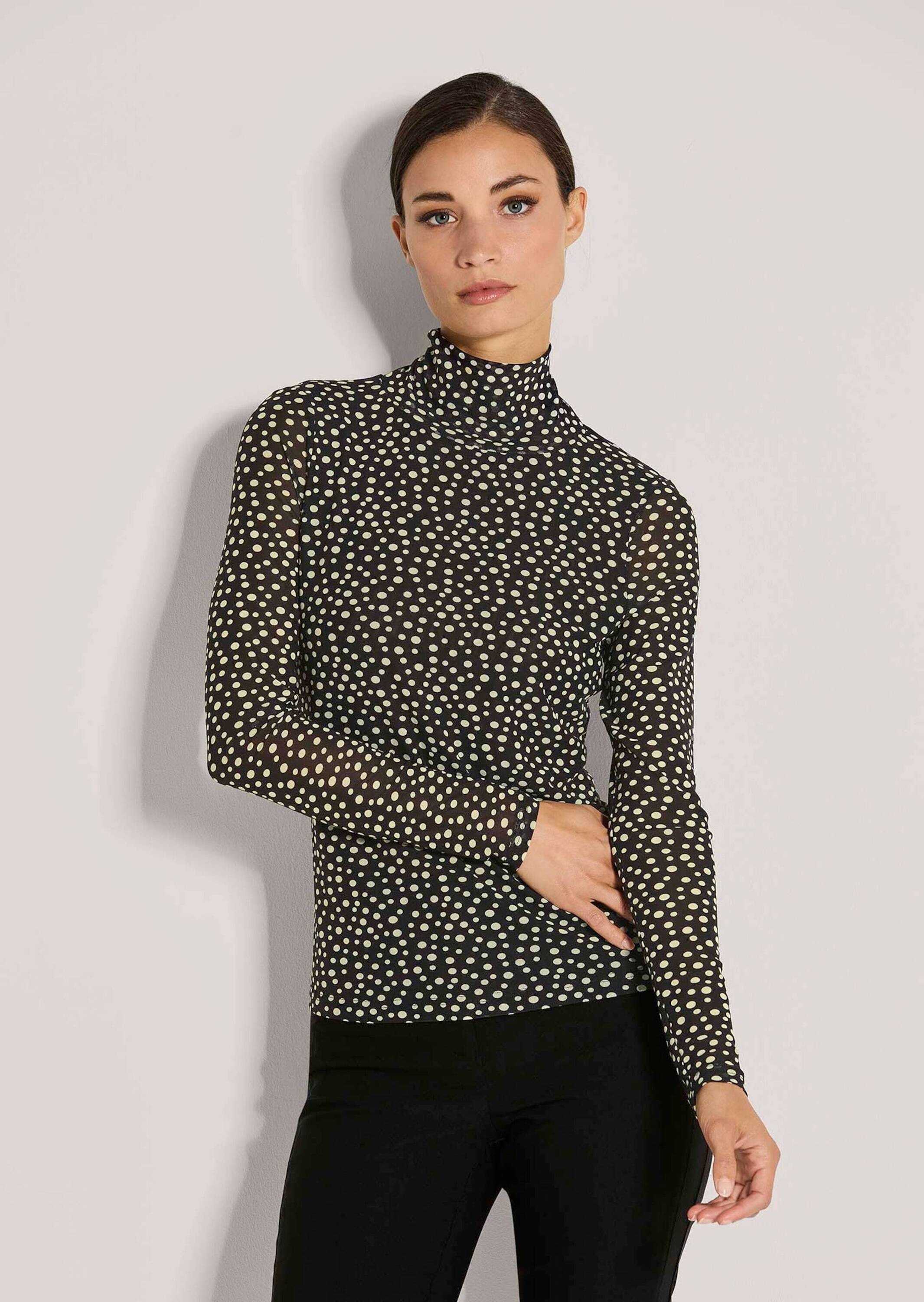 MADELEINE Langarmshirt »Blusenshirt Elegantes Oberteil mit Pünktchen-Design«