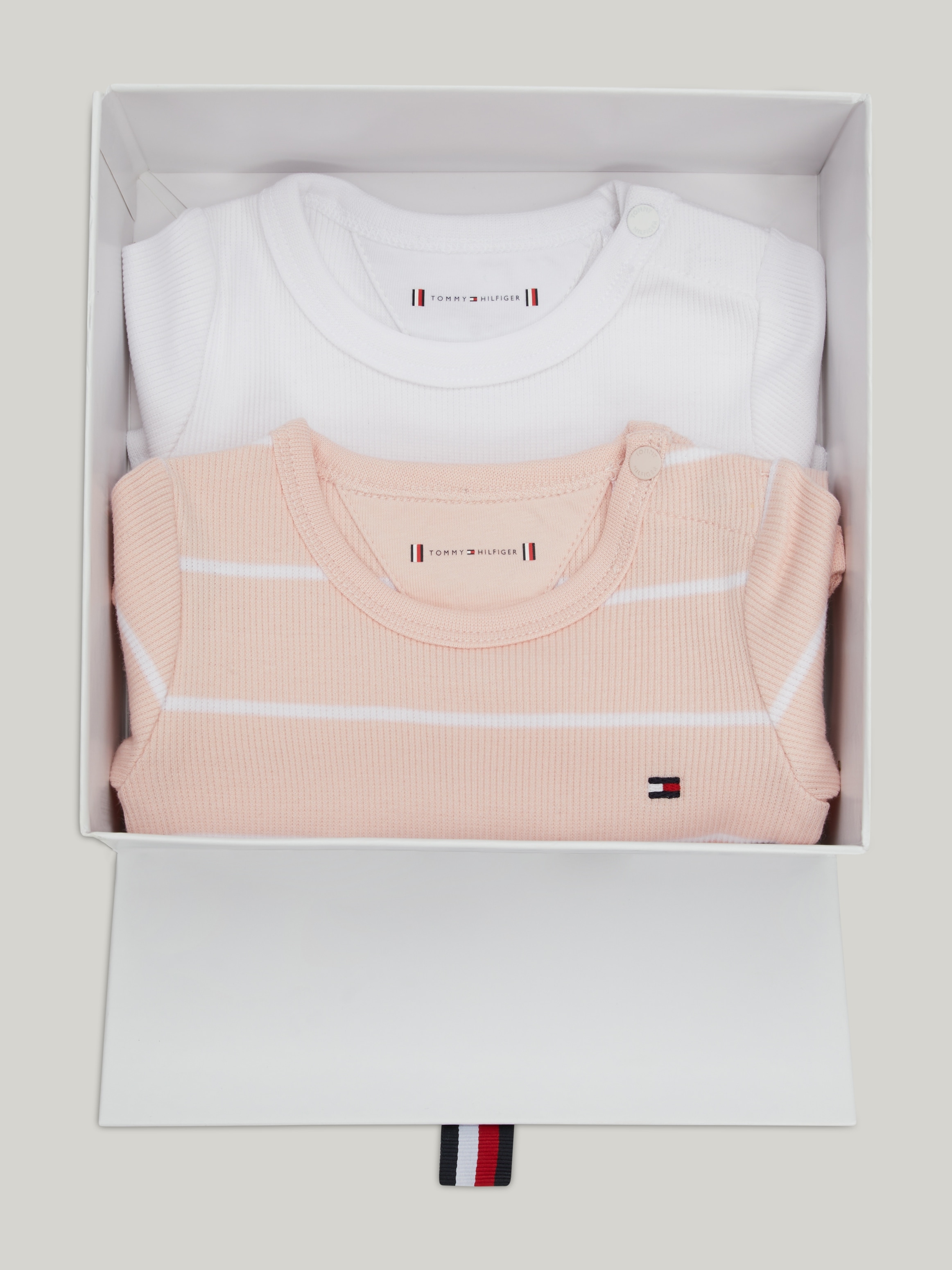 Tommy Hilfiger Kurzarmbody »BABY RIB BODY 2 PACK GIFTBOX«, (Packung, 2 tlg., 2er-Pack), Baby bis 2 Jahre